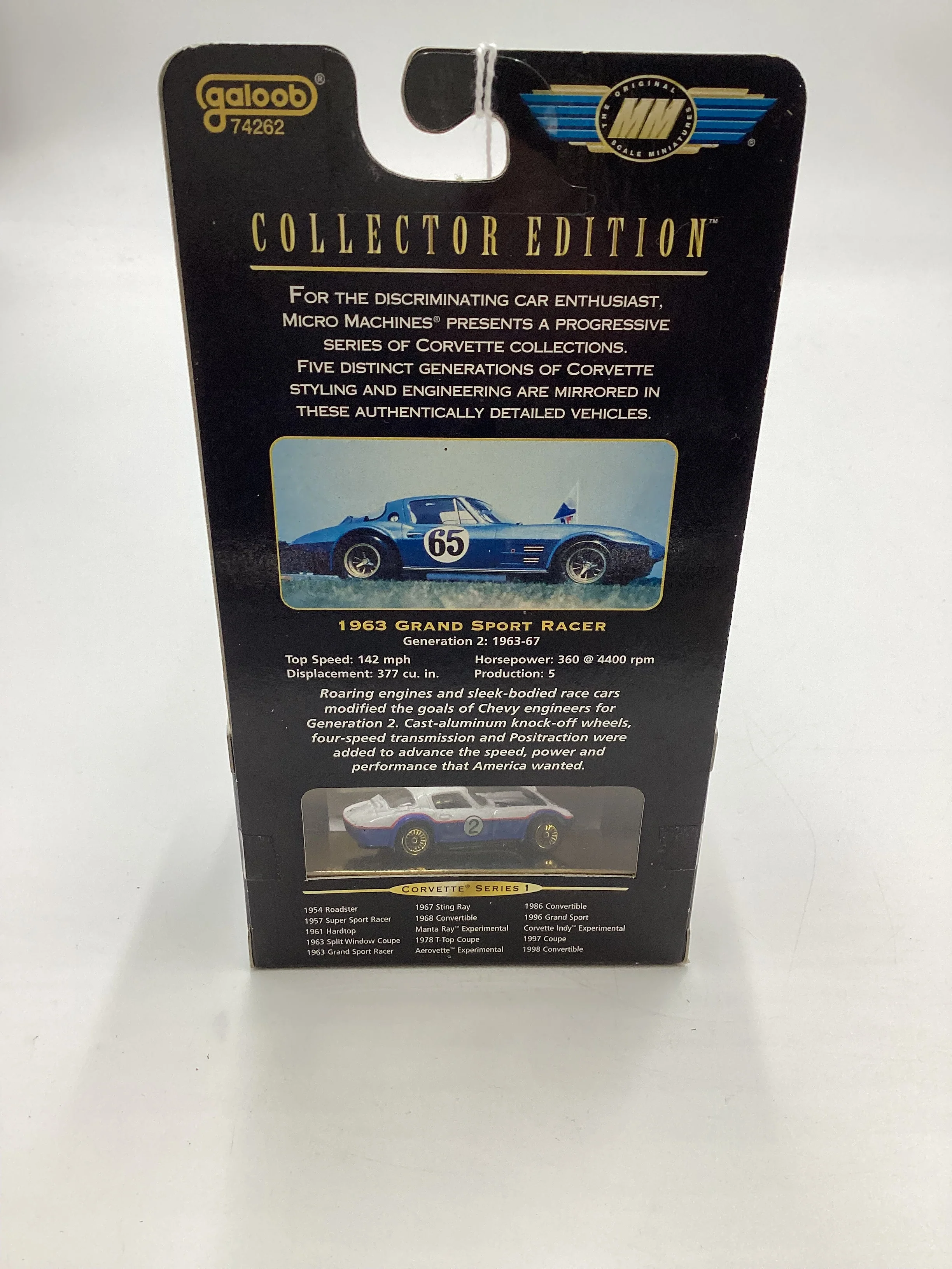 Micro Machines Collectors Edition Corvette Series 1 1963 Grand Sport Racer White/Blue 1/20000 SR CE 5 - Image 7