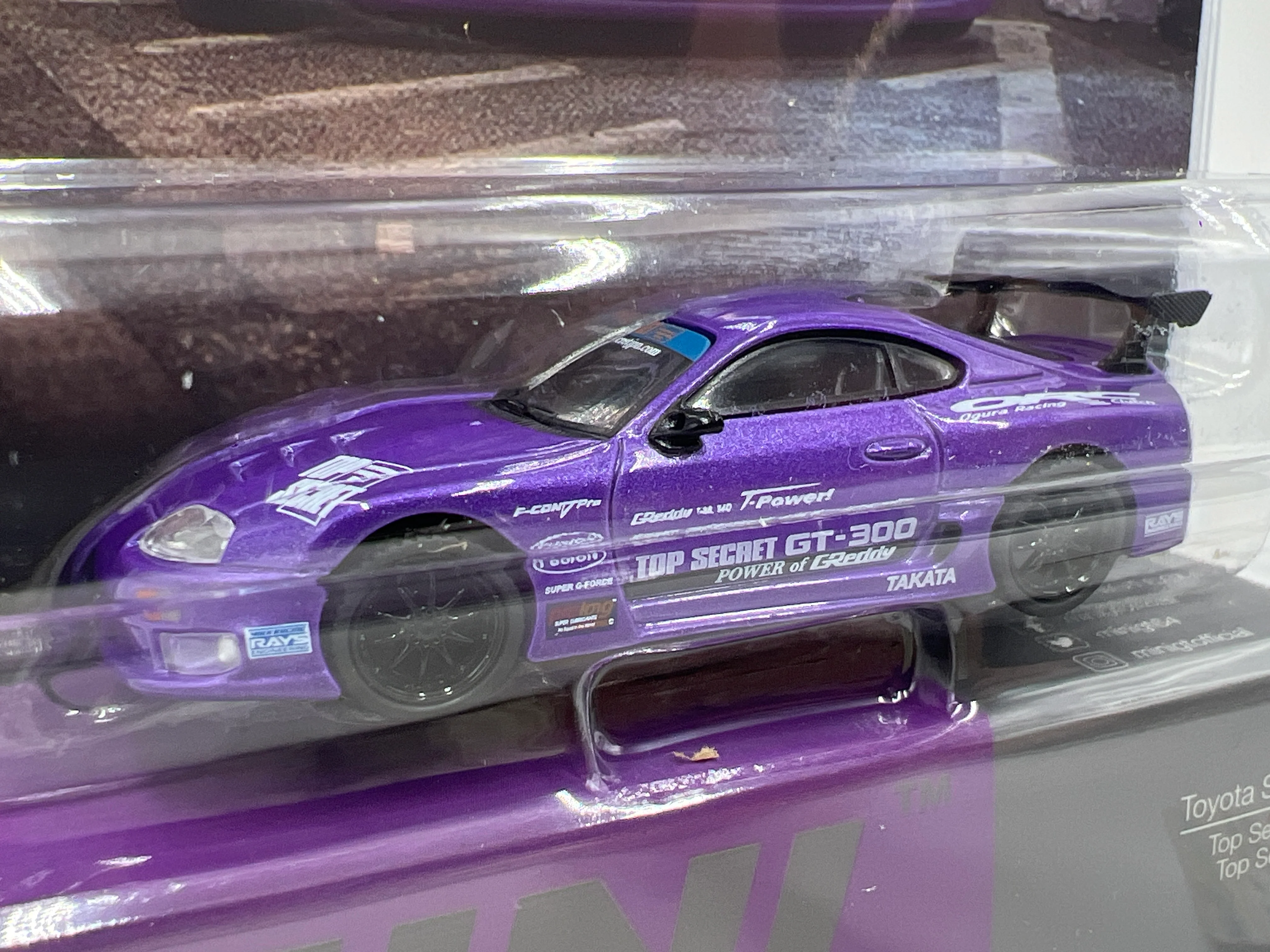 Mini GT #1067 Toyota Supra A80 Top Secret GT-300 Purple 237G - Image 2
