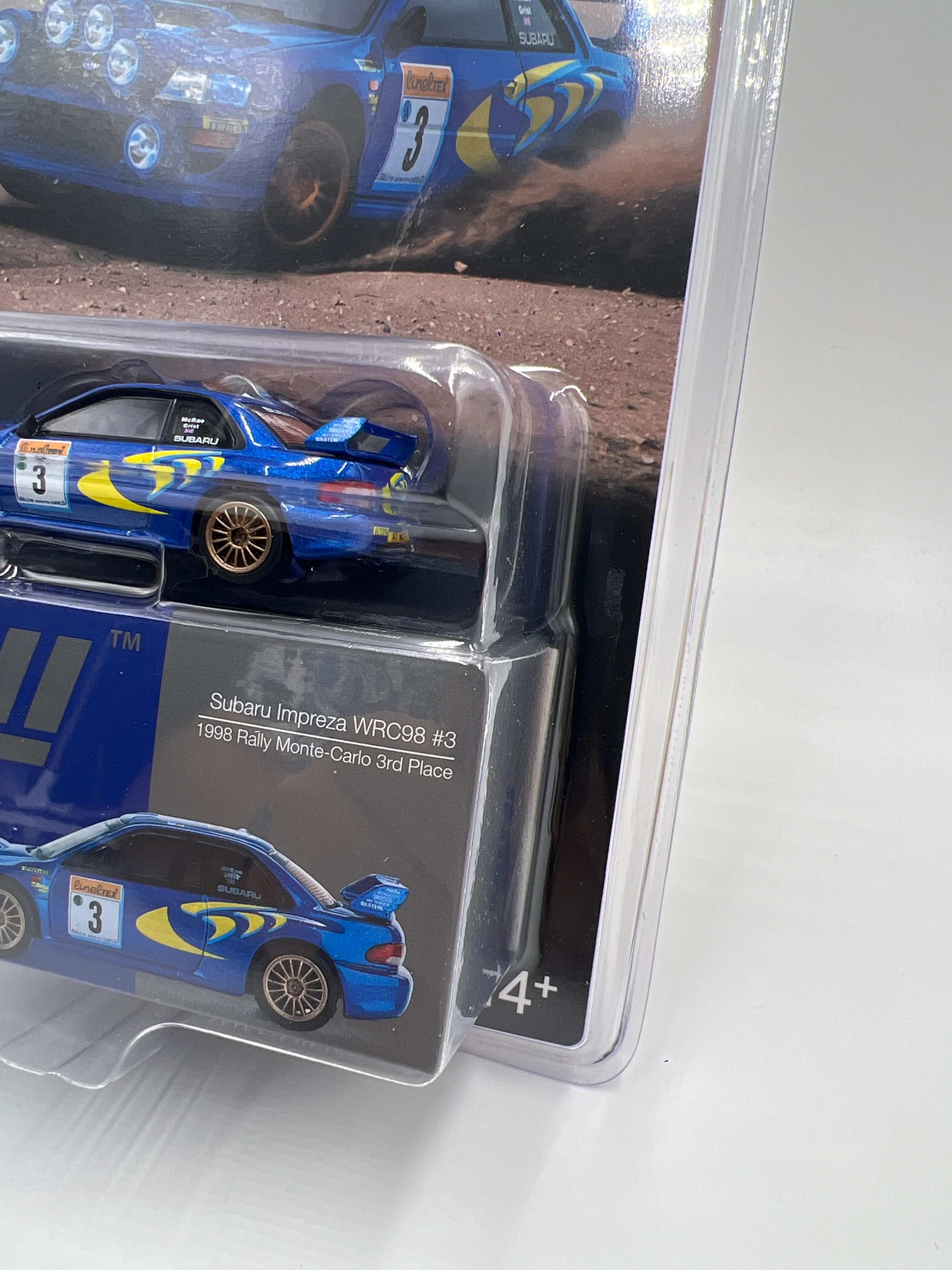 Mini GT #975 Subaru Impreza WRC98 #3 1998 Rally Monte-Carlo 3rd Place Blue 235A - Image 3