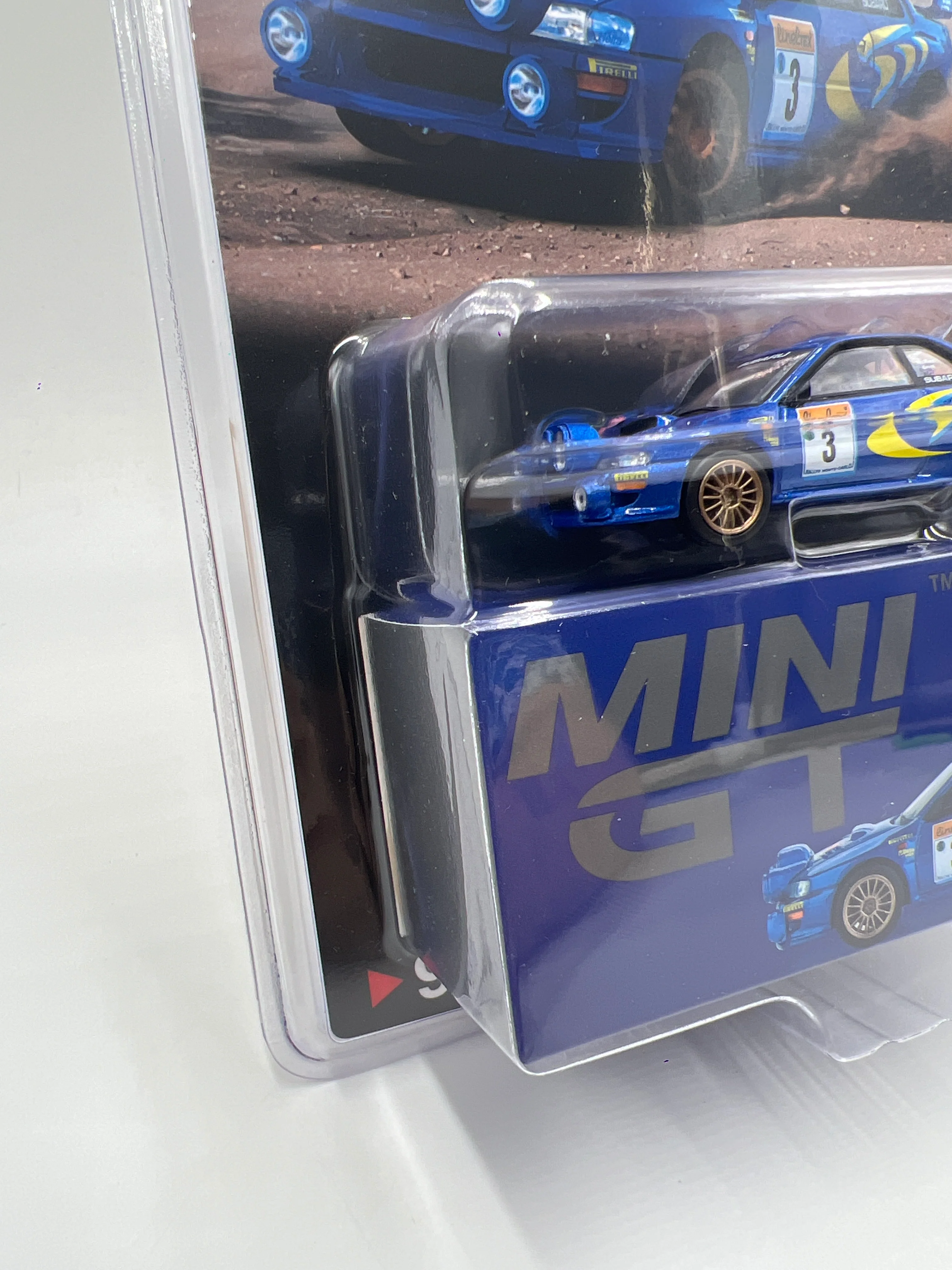 Mini GT #975 Subaru Impreza WRC98 #3 1998 Rally Monte-Carlo 3rd Place Blue 235A - Image 4