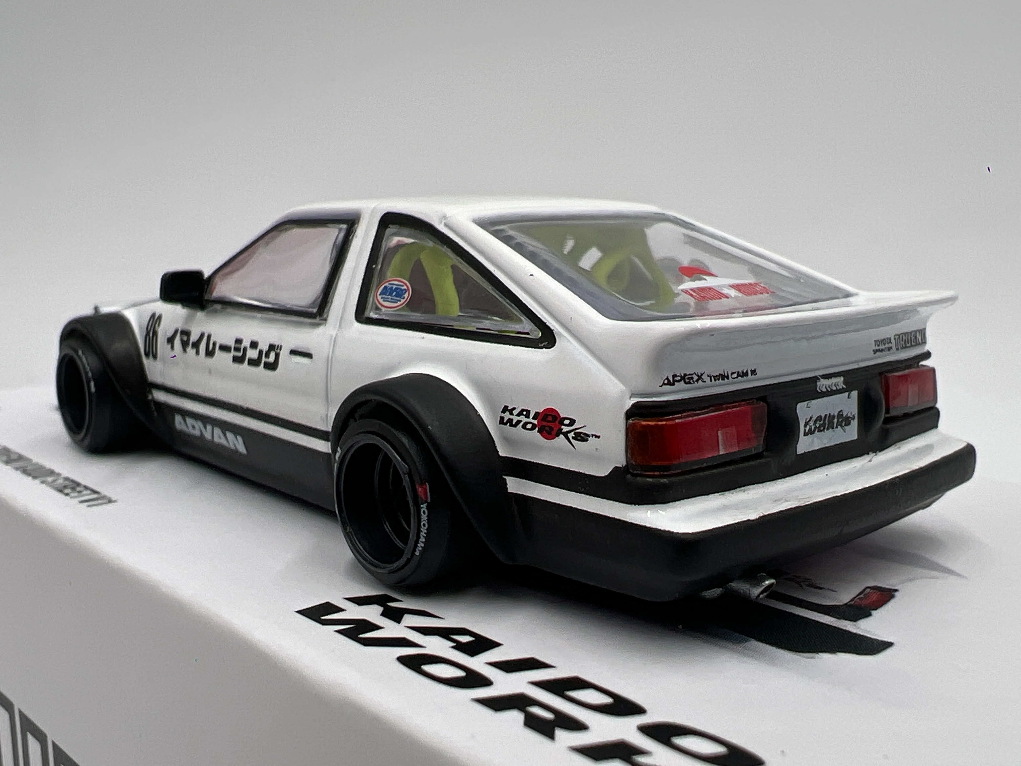 Mini GT Kaido House #180 KHMG 180 Toyota Sprinter Trueno Kaido Street V1 White/Black - Image 3