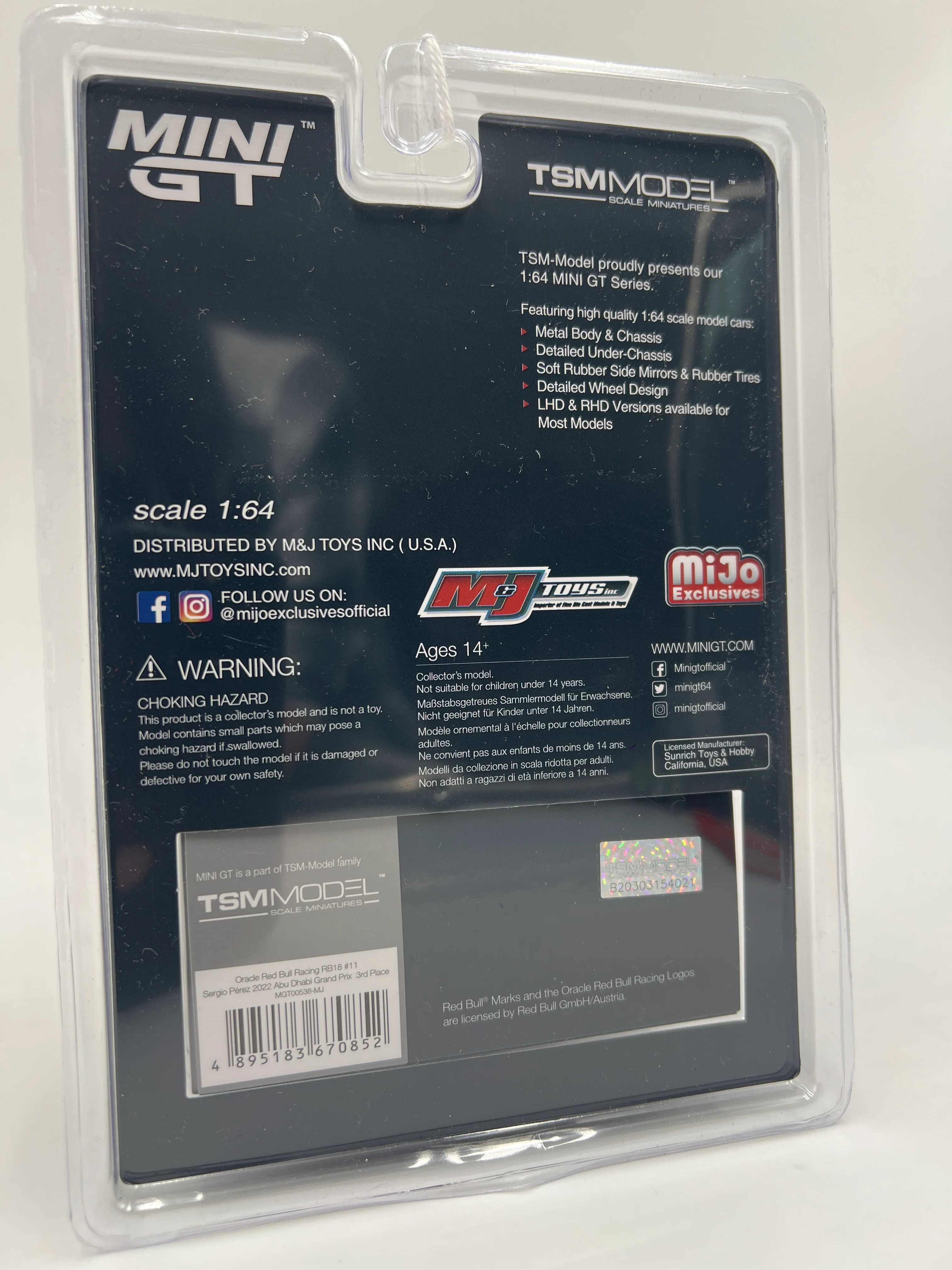 Mini GT Oracle Red Bull Racing #538 RB18 #11 Sergio Perez 2022 3rd Place Formula 1 - Image 6