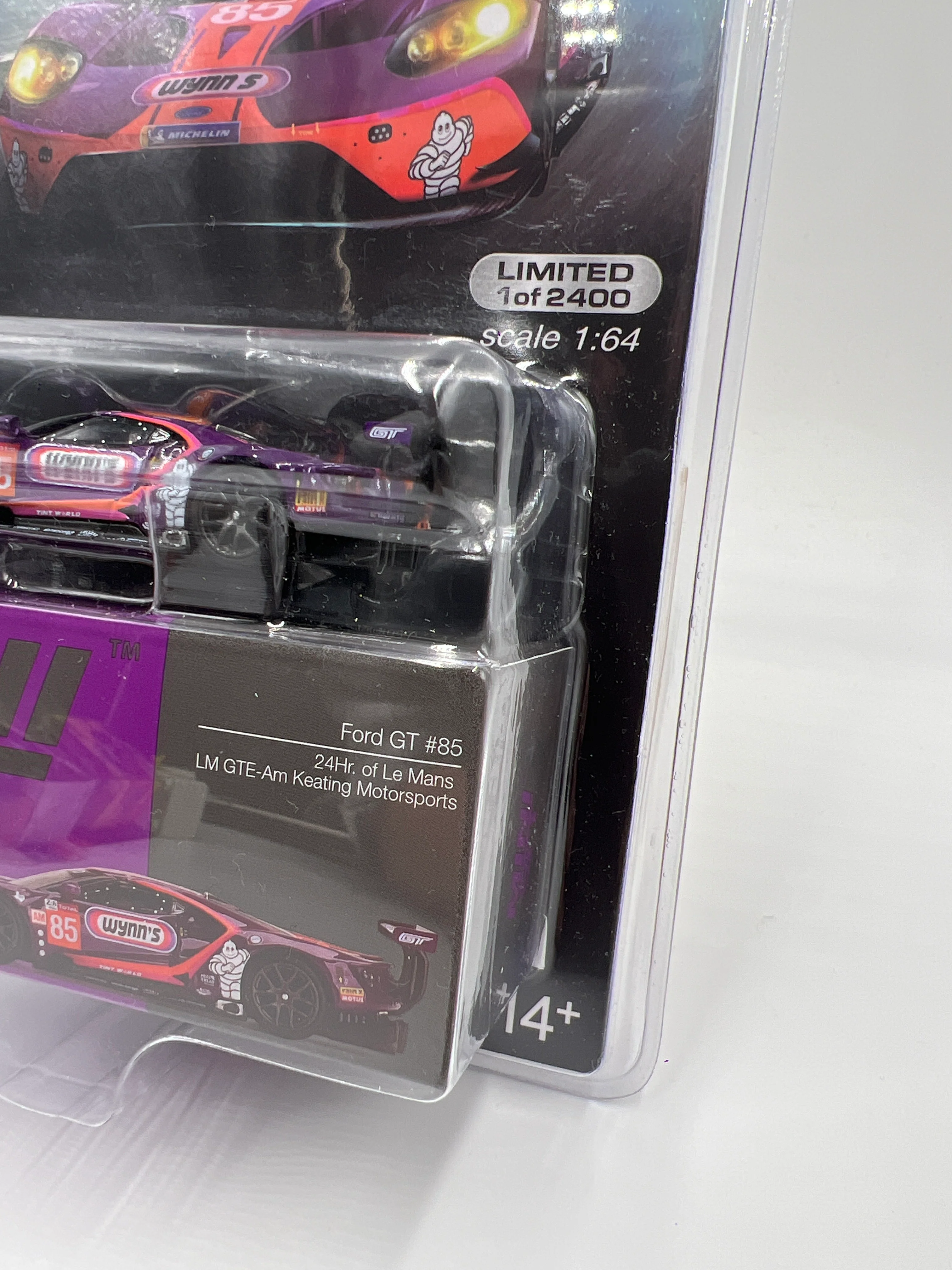 Mini GT Mijo Exclusives #438 Ford GT #85 Wynns Le Mans Purple - Image 4