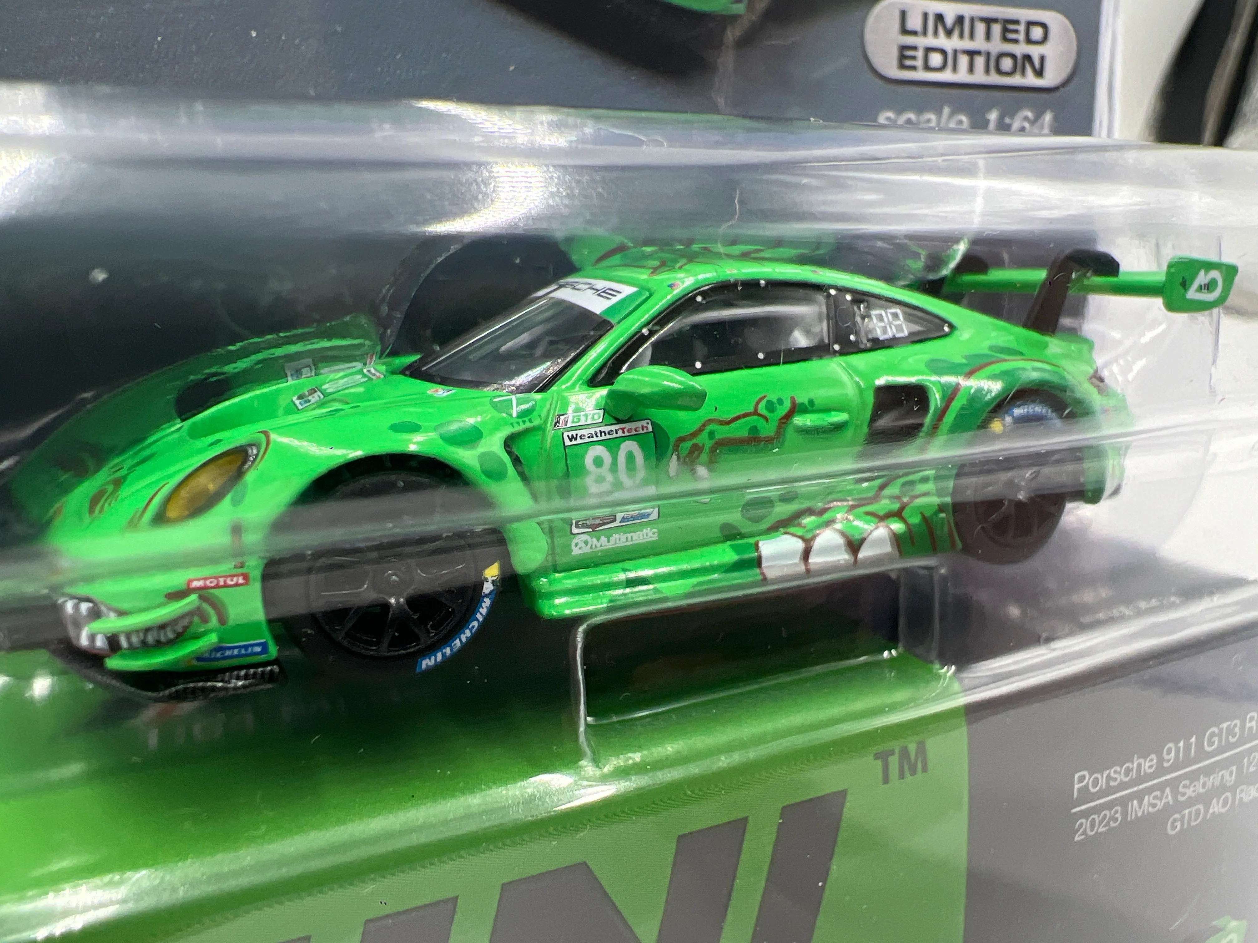 Mini GT Mijo Exclusives #713 Porsche 911 GT3 R #80 Rexy Green - Image 3