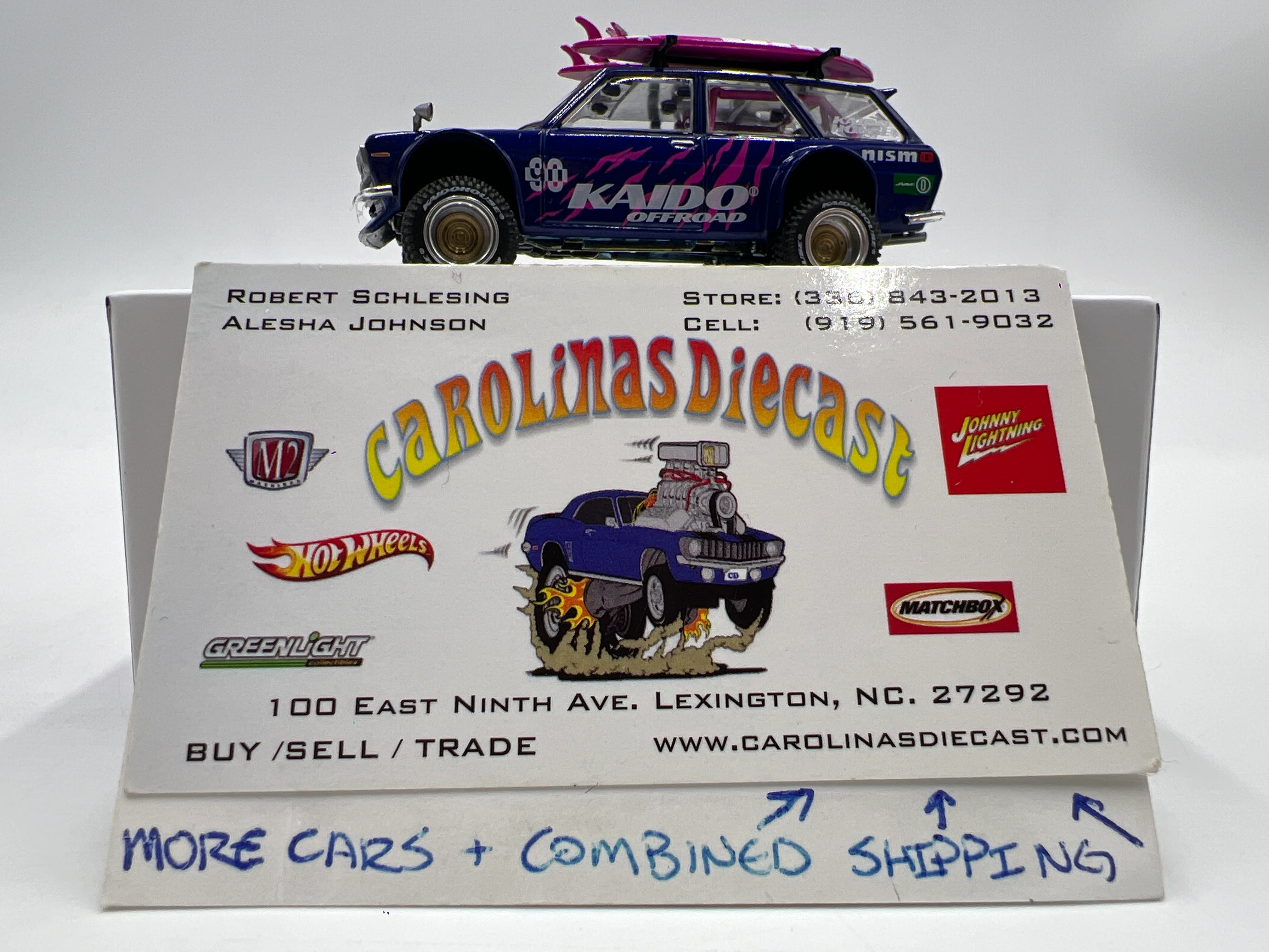 Mini GT x Kaido House #149 Datsun 510 4x4 Wagon Kaido Off-road V2 Purple W/Surfboards - Image 9