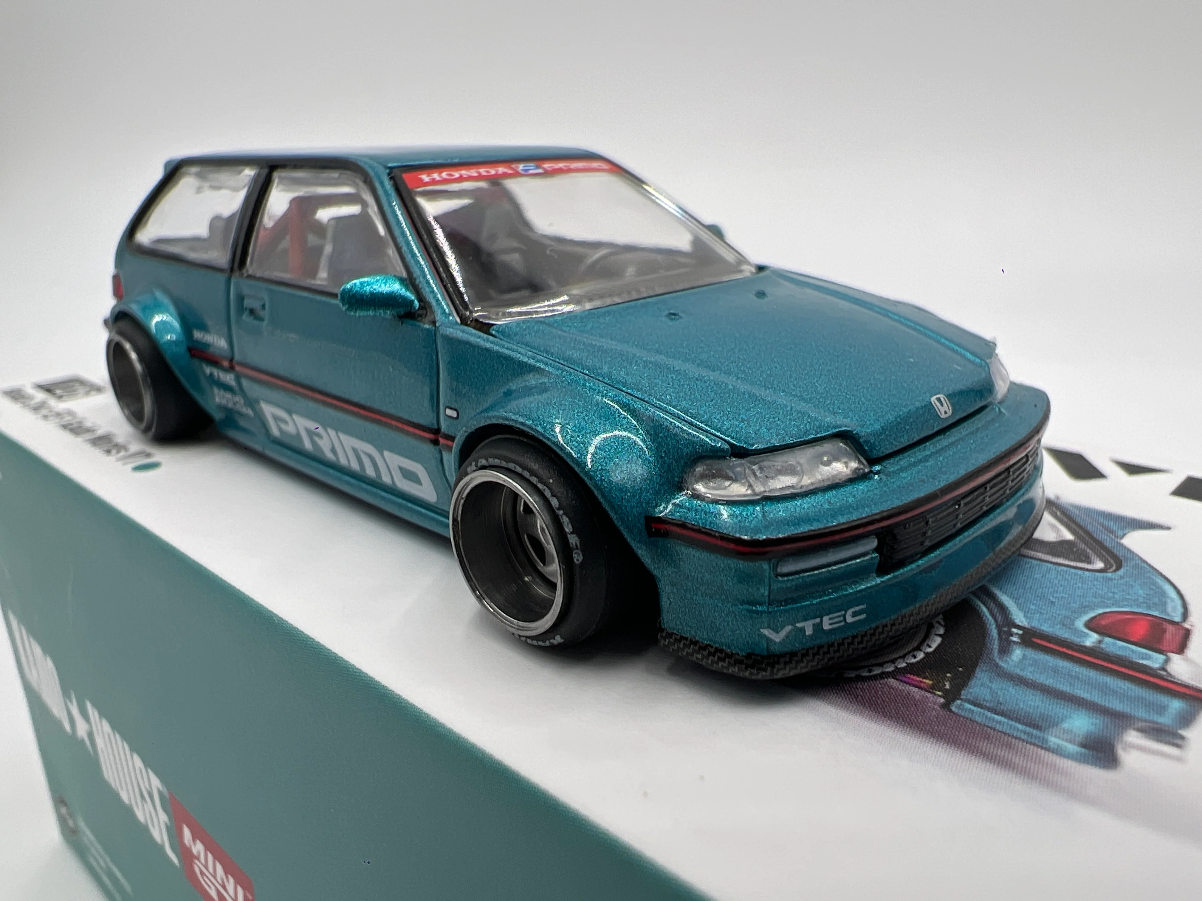 Mini GT x Kaido House #126 Honda Civic EF Kaido Works V1 Primo Teal - Image 3