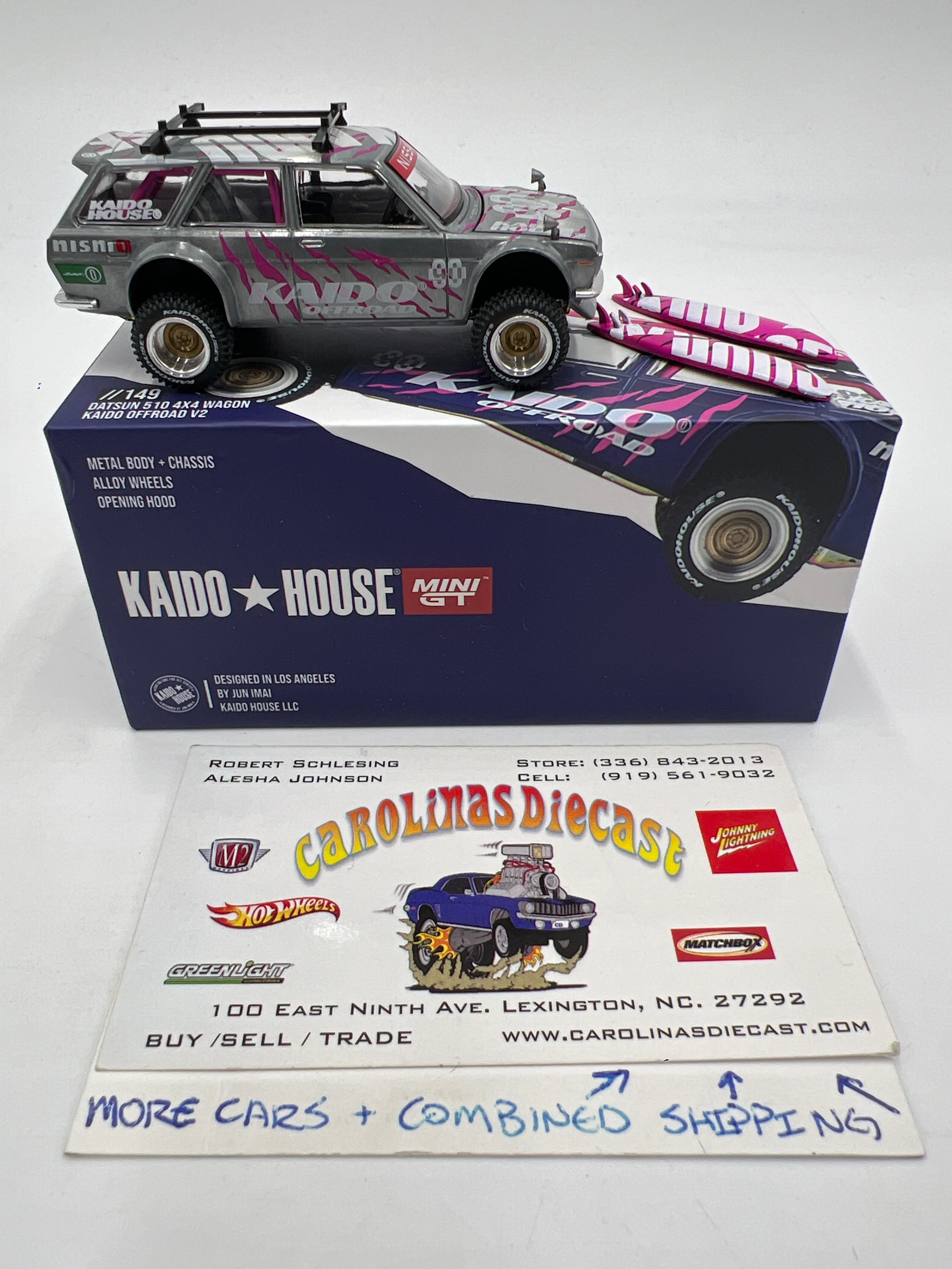 Mini GT x Kaido House #149 CHASE Datsun 510 4x4 Wagon Kaido Off-road V2 W/Surfboards