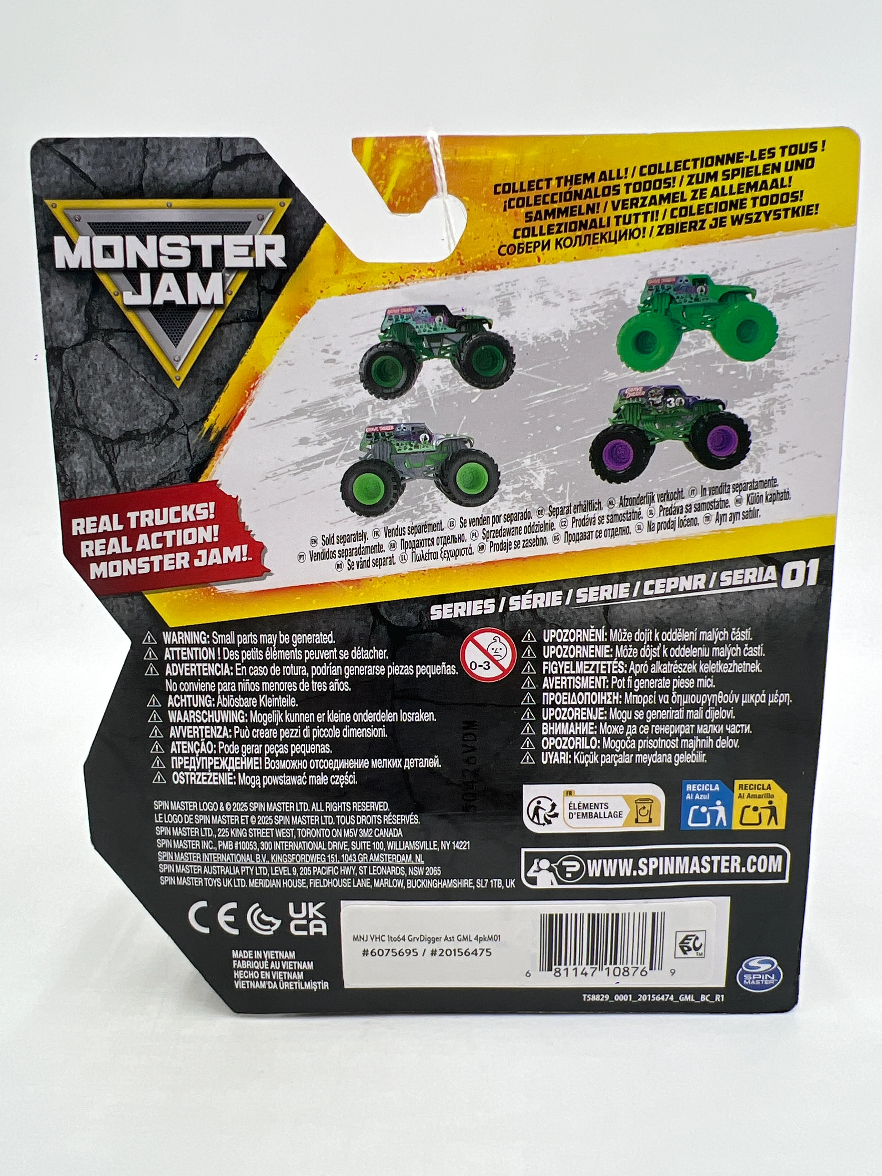 Monster Jam Series 1 Grave Digger Gray W/Green Wheels - Image 6