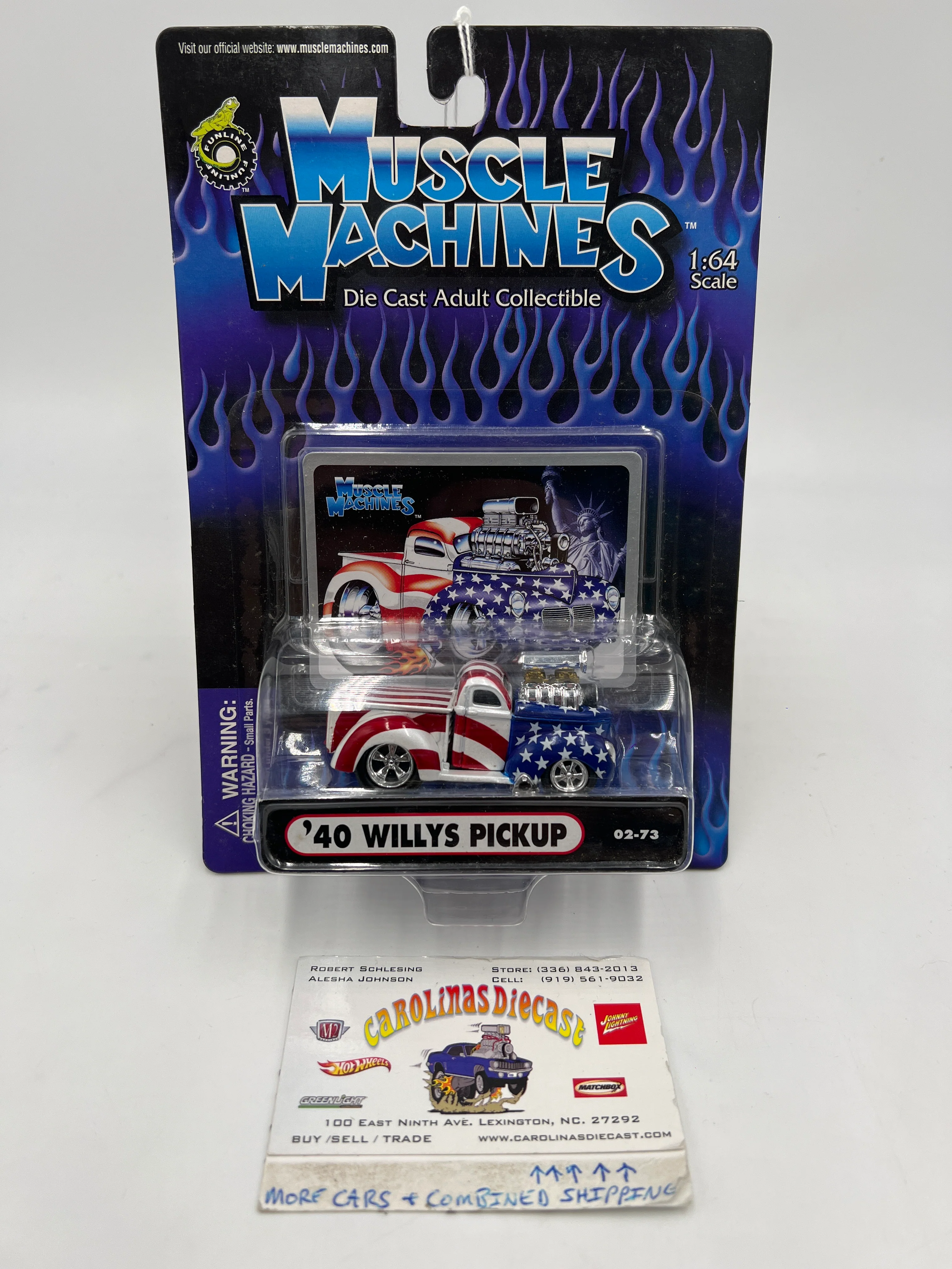 Muscle Machines 40 Willys Pickup American Flag 02-73 222B