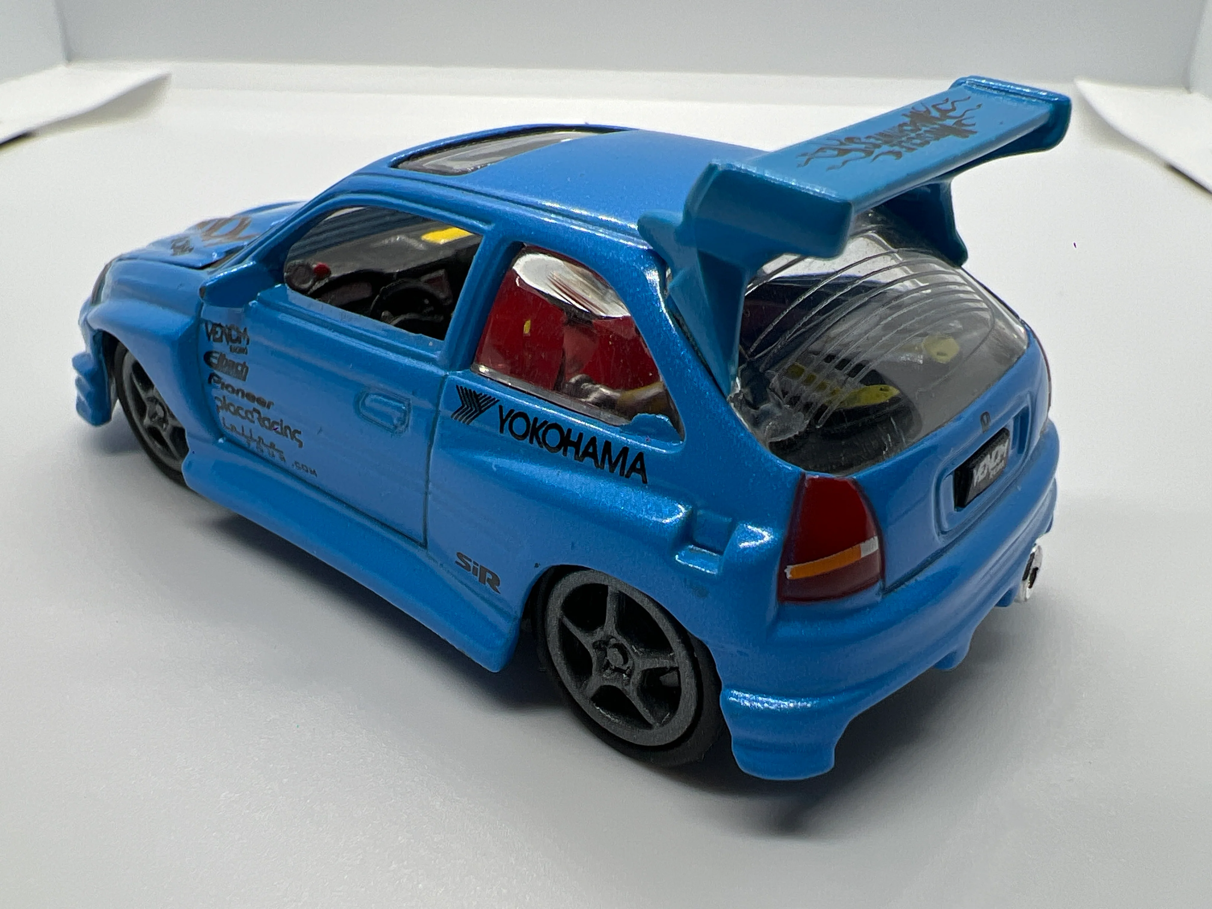 Muscle Machines 1/64 Import Tuners 2000 Honda Civic HB Venom Racing Blue Loose - Image 2