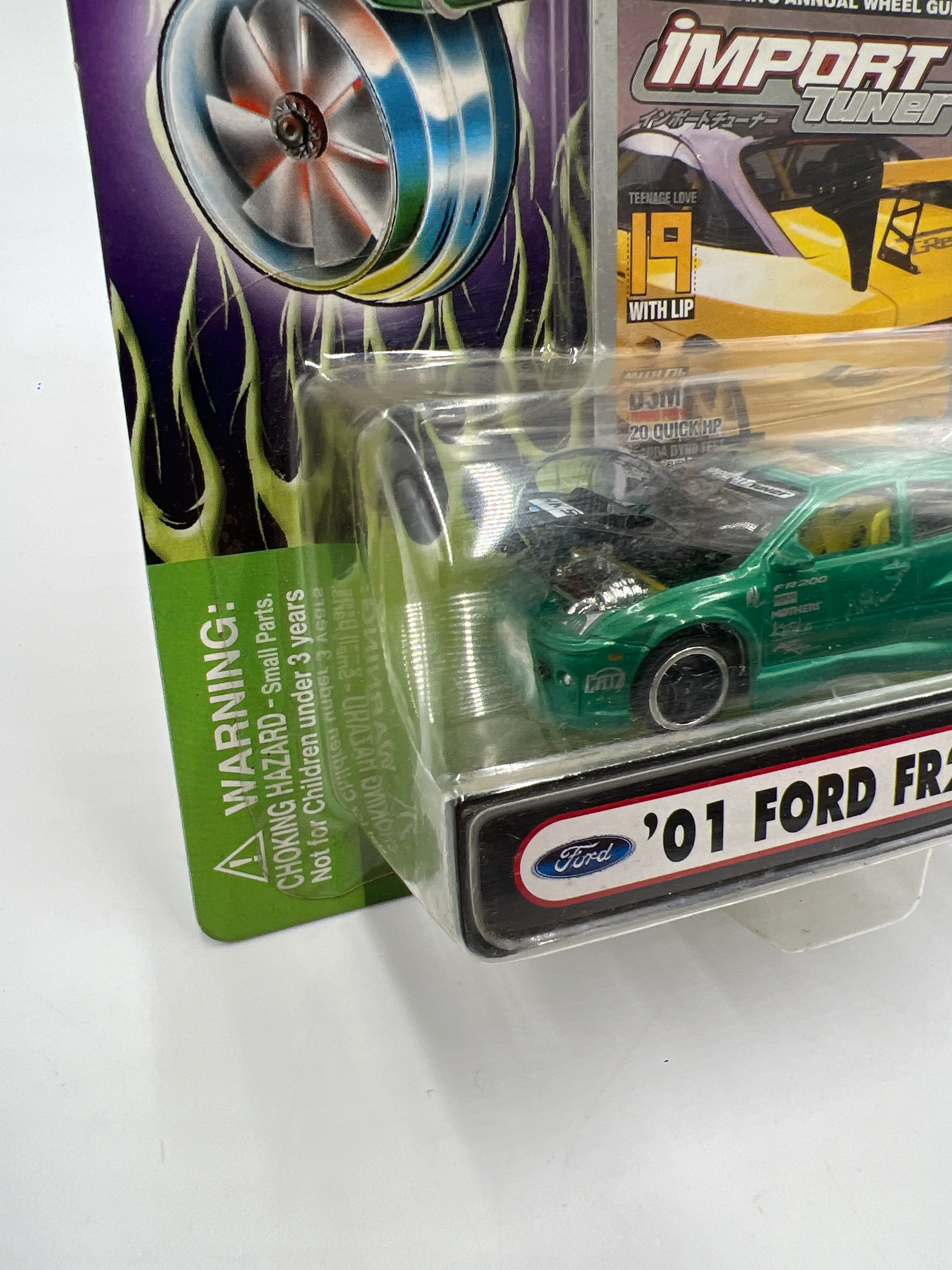 Muscle Machines Import Tuner 01 Ford FR200 Green T02-32 J Hook Torn 220E - Image 5