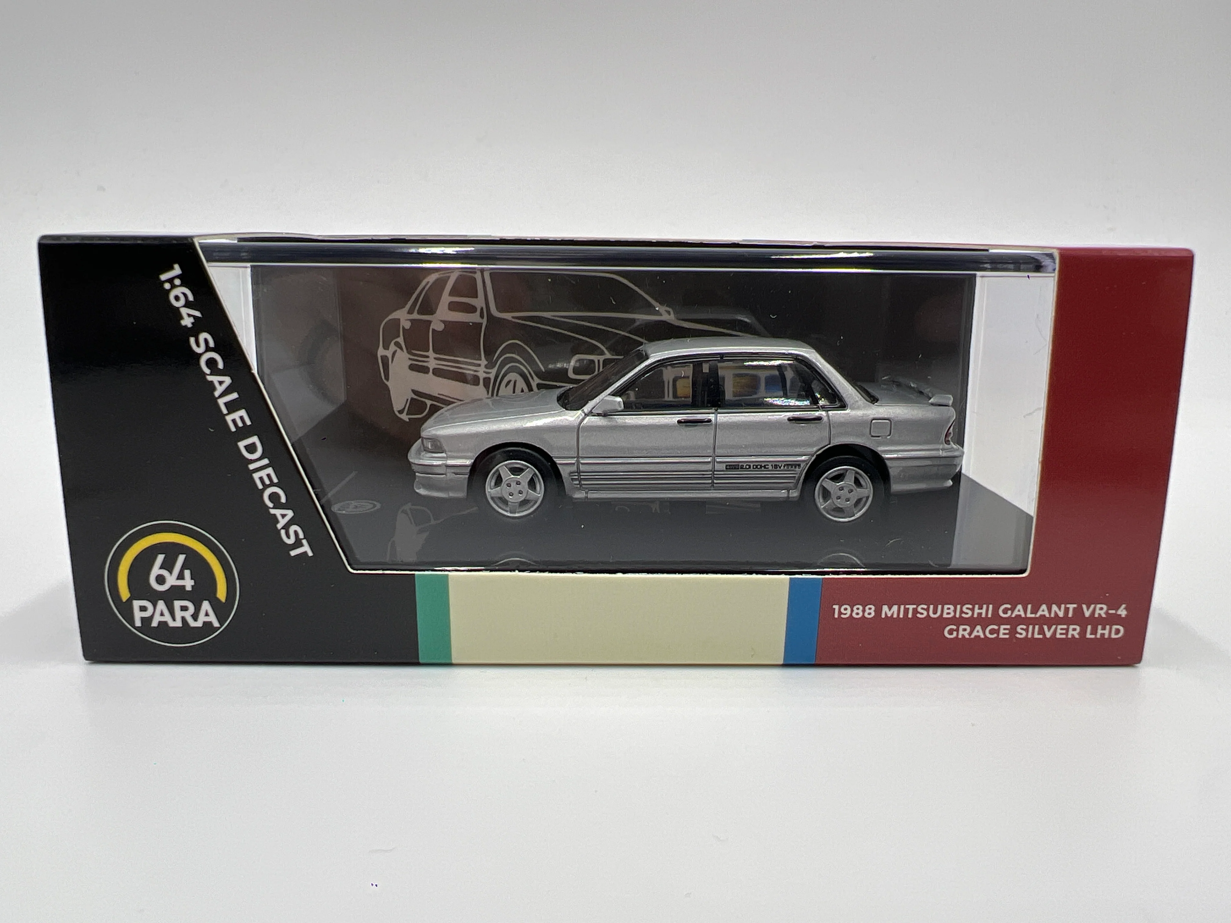 Para64 1:64 Scale Diecast Mitsubishi Motors 1988 Mitsubishi Galant VR-4 Grace Silver LHD - Image 2