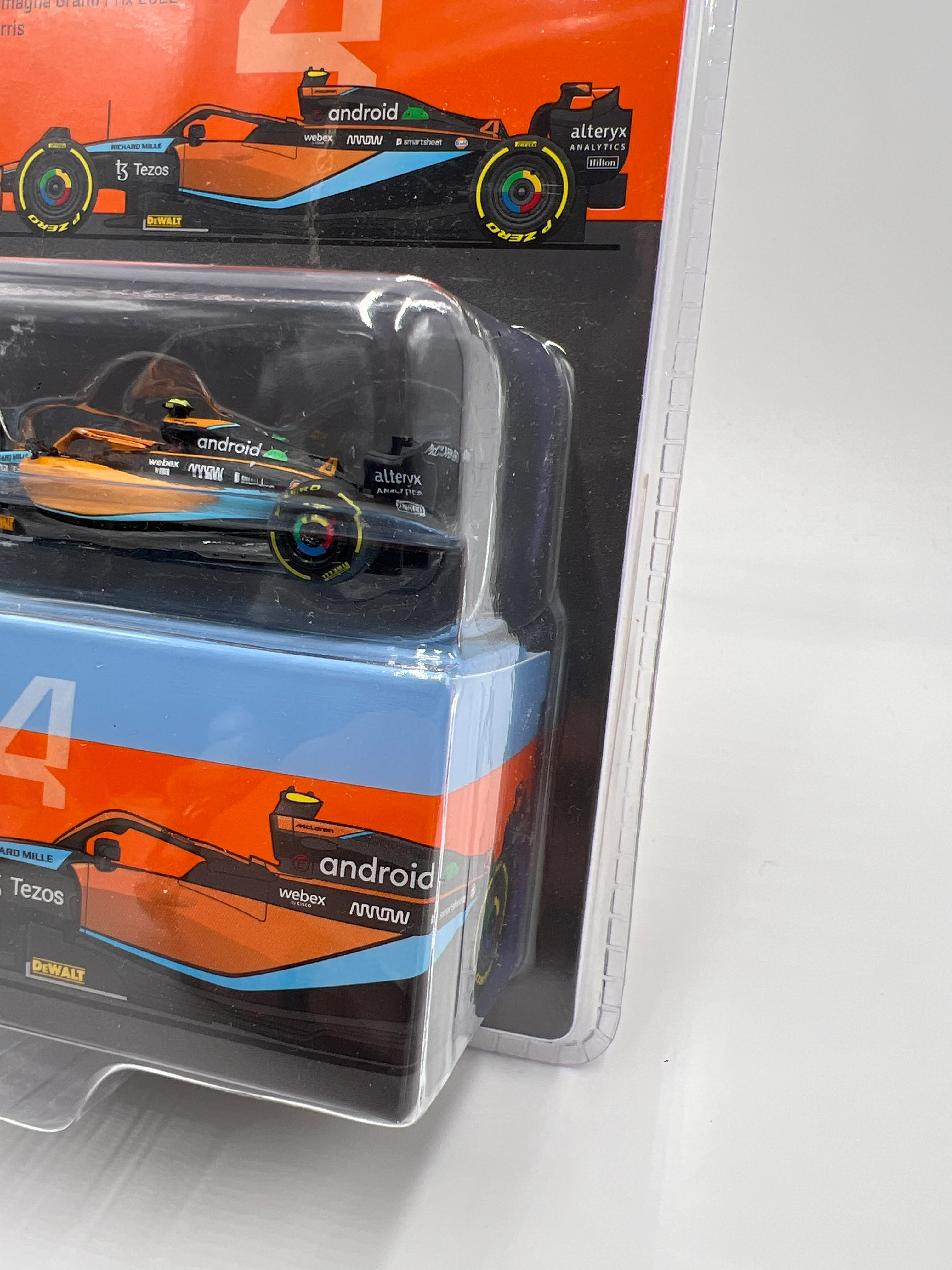 Tarmac Works X IXO Models Mijo Exclusives 2022 Grand Prix Lando Norris #4 Android McLaren MCL36 - Image 4