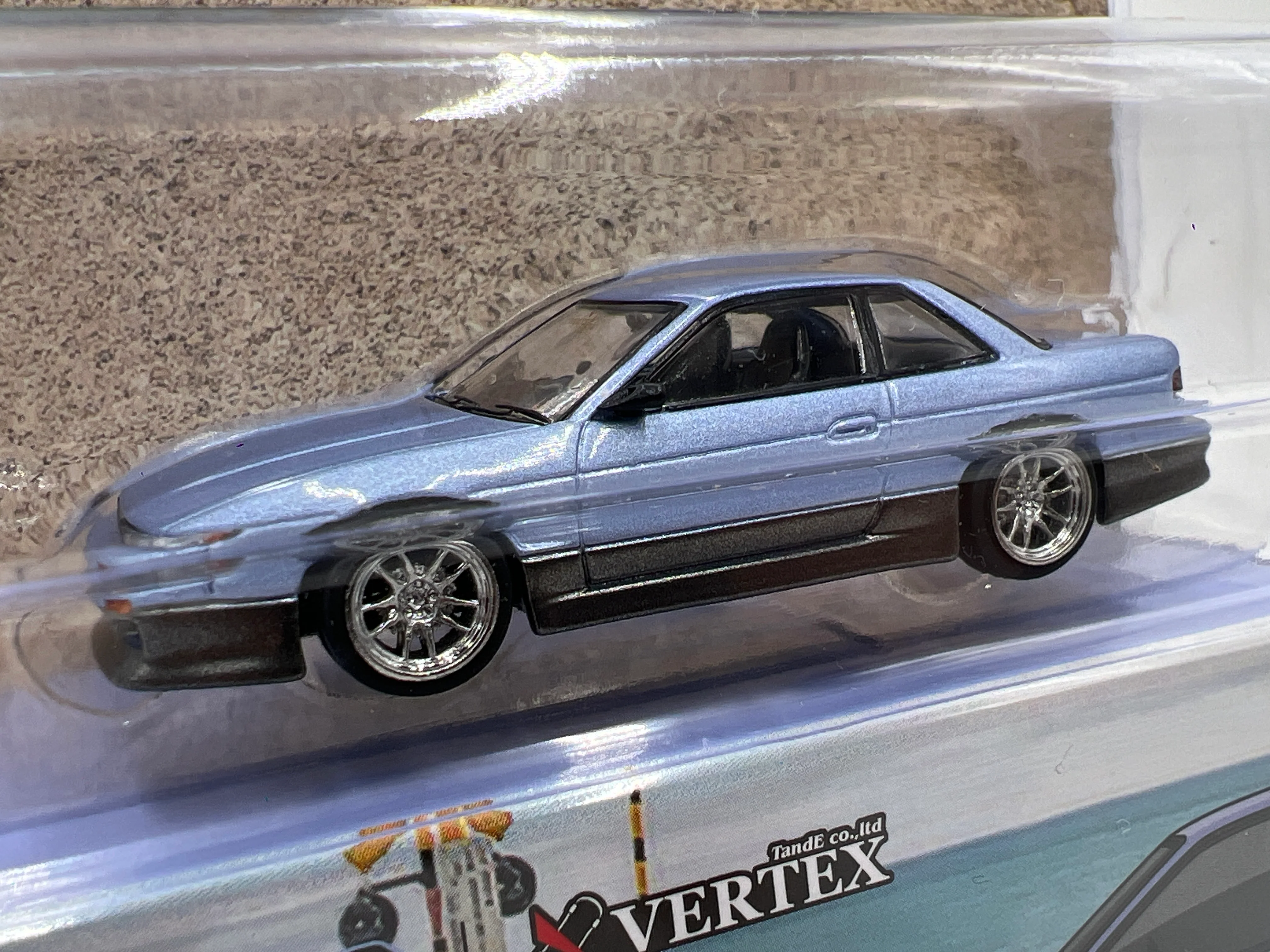 Tarmac Works Mijo Exclusives VERTEX Nissan Silvia S13 Blue/Gray #25 - Image 2