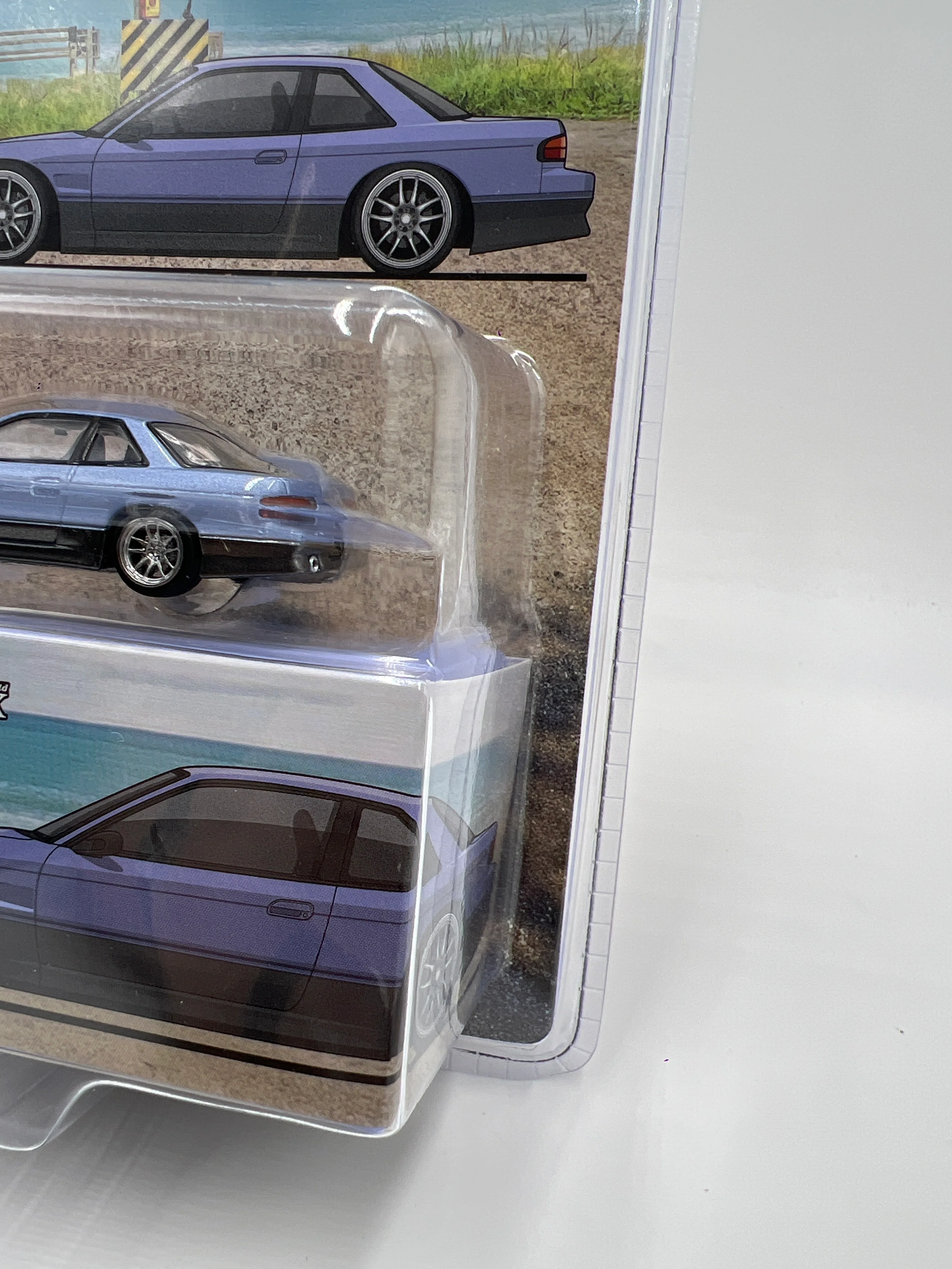 Tarmac Works Mijo Exclusives VERTEX Nissan Silvia S13 Blue/Gray #25 - Image 3