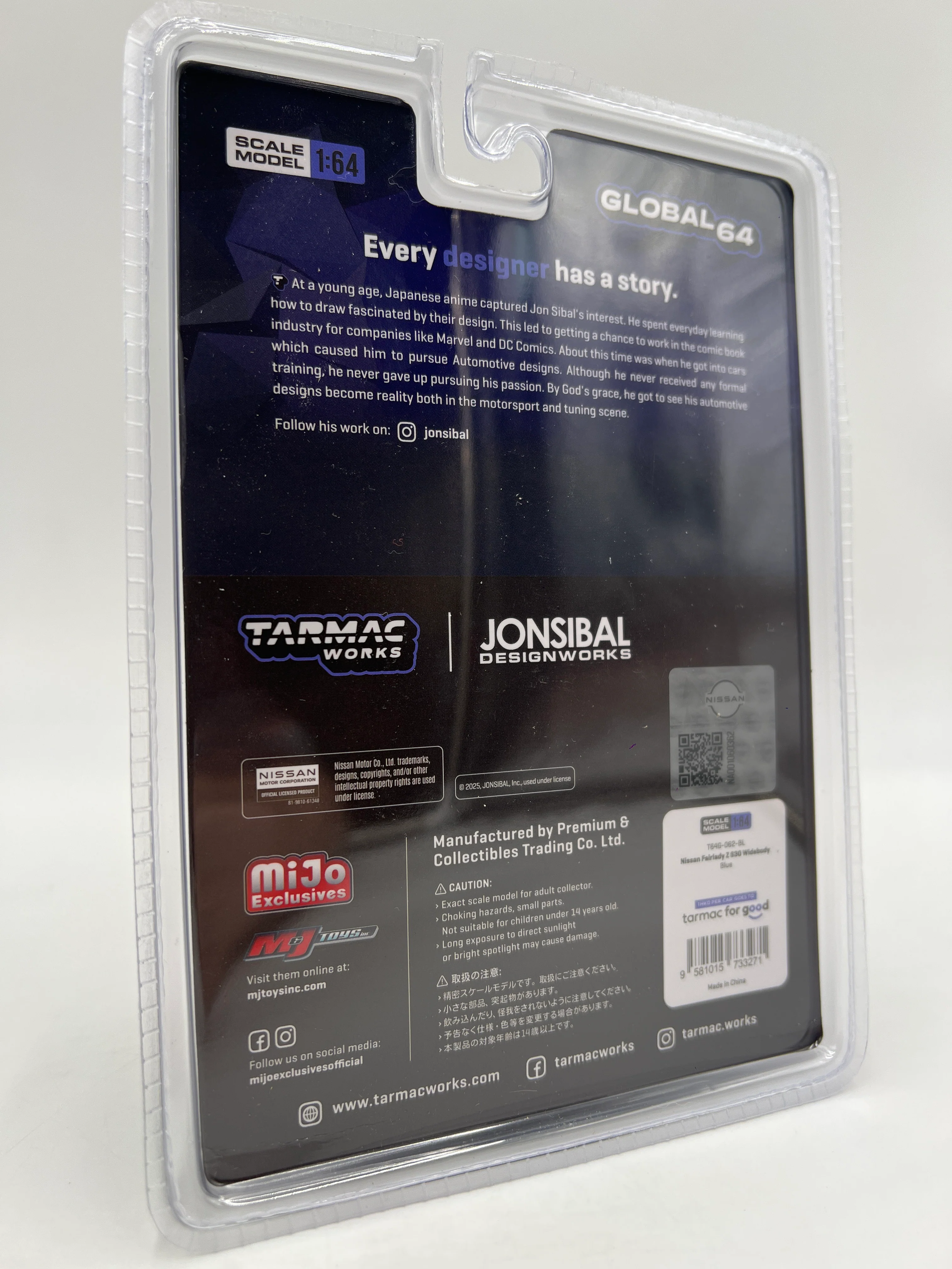 Tarmac Works Mijo Exclusives Nissan Fairlady Z S30 Widebody Jonsibal Designworks Blue #62 - Image 6