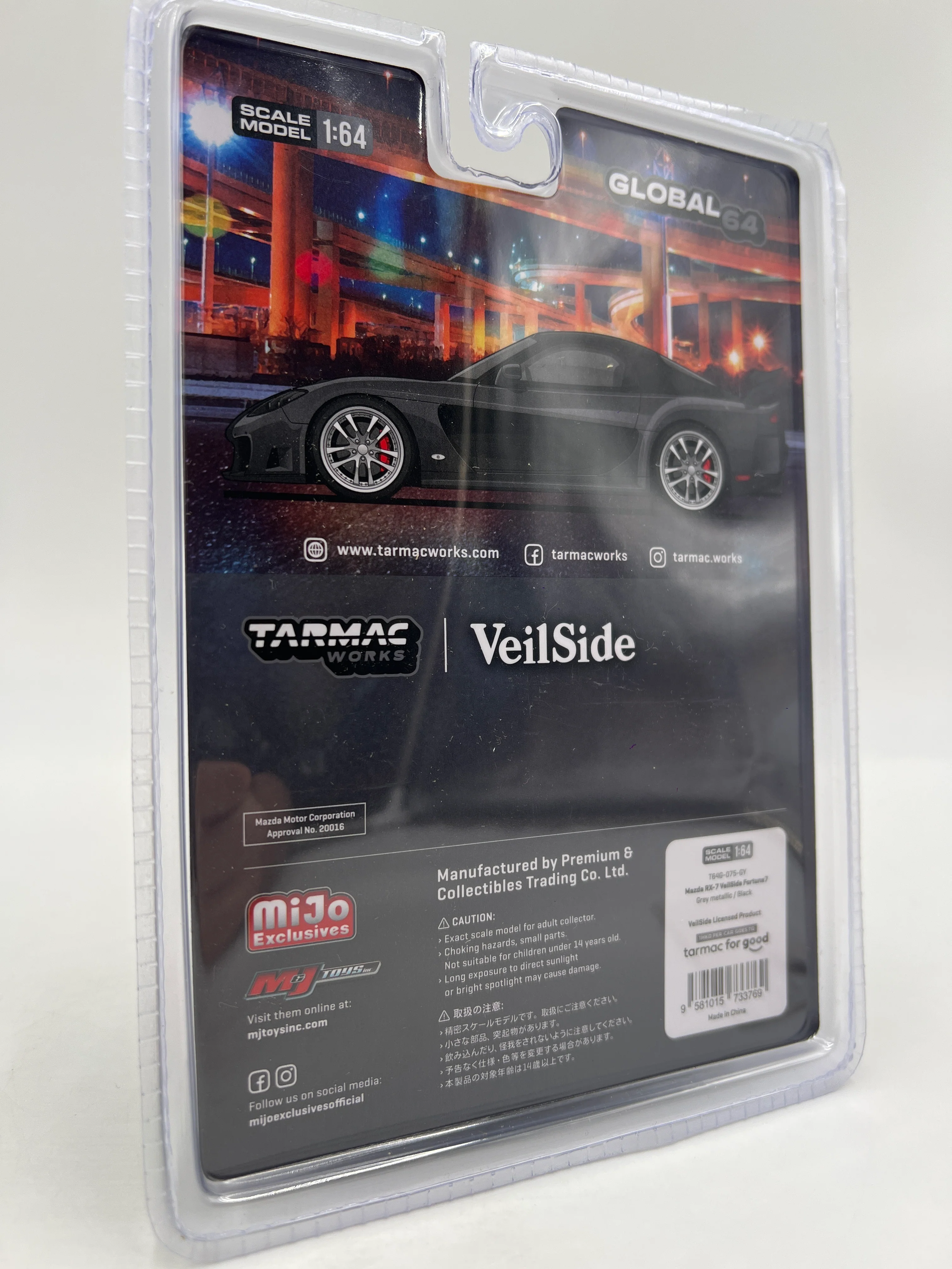 Tarmac Works Mijo Exclusives Mazda RX-7 VeilSide Fortune7 Gray #75 - Image 6