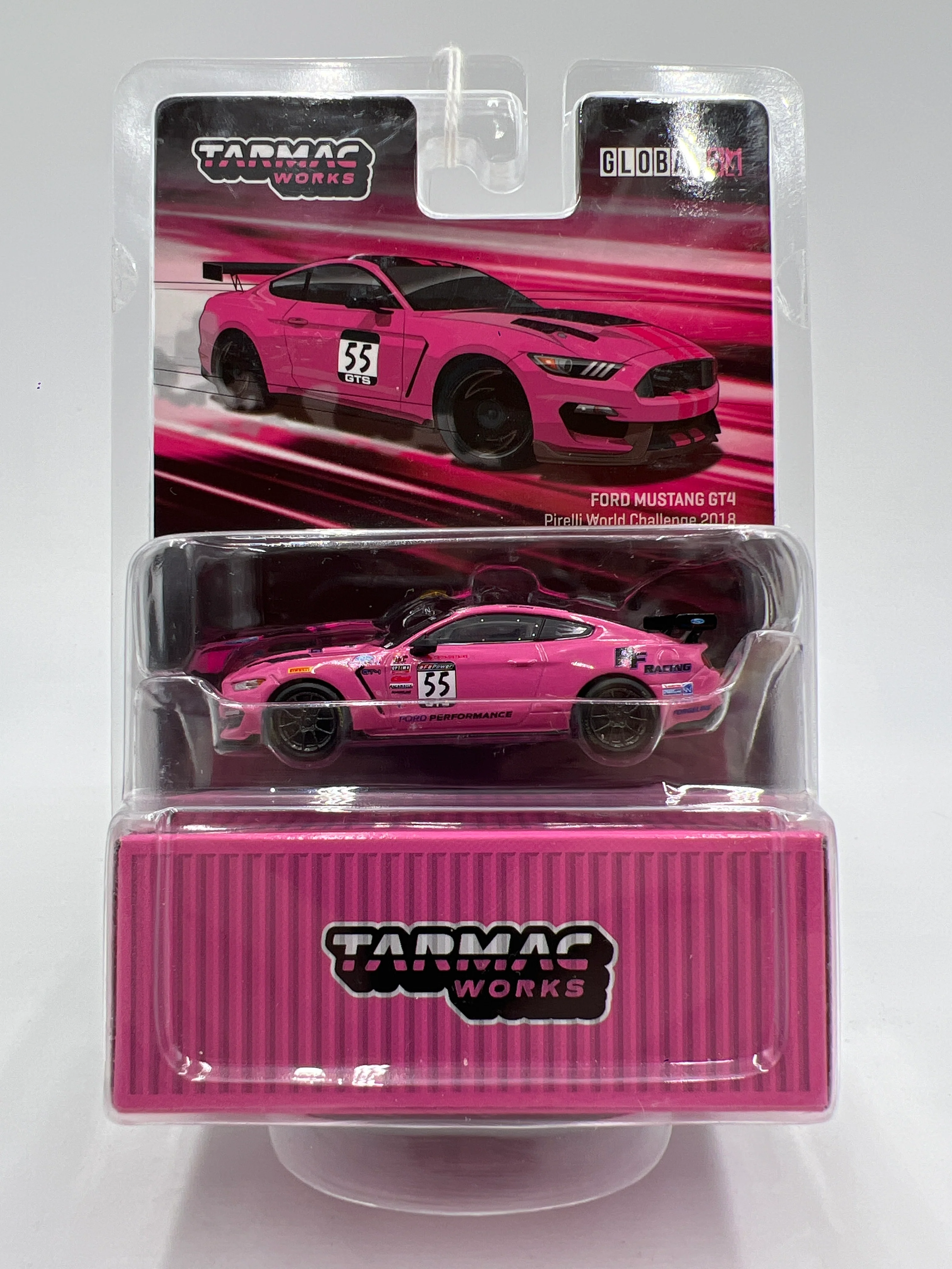 Tarmac Works x Global 64 Ford Mustang GT4 Pirelli World Challenge 2018 Pink VHTF