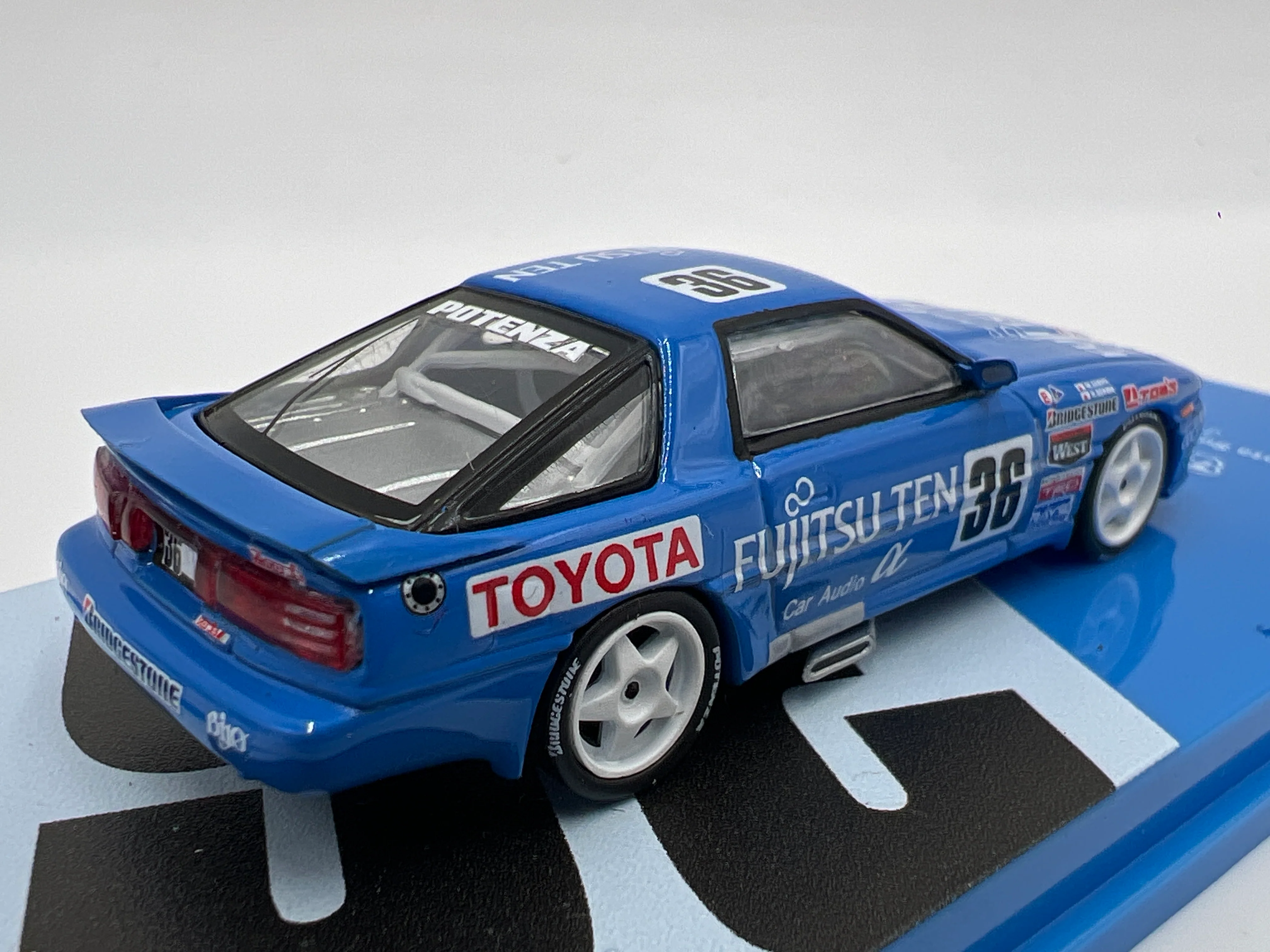 Tarmac Works x Hobby 64 Toyota Supra Turbo MA70 JTC 1990 Blue - Image 4