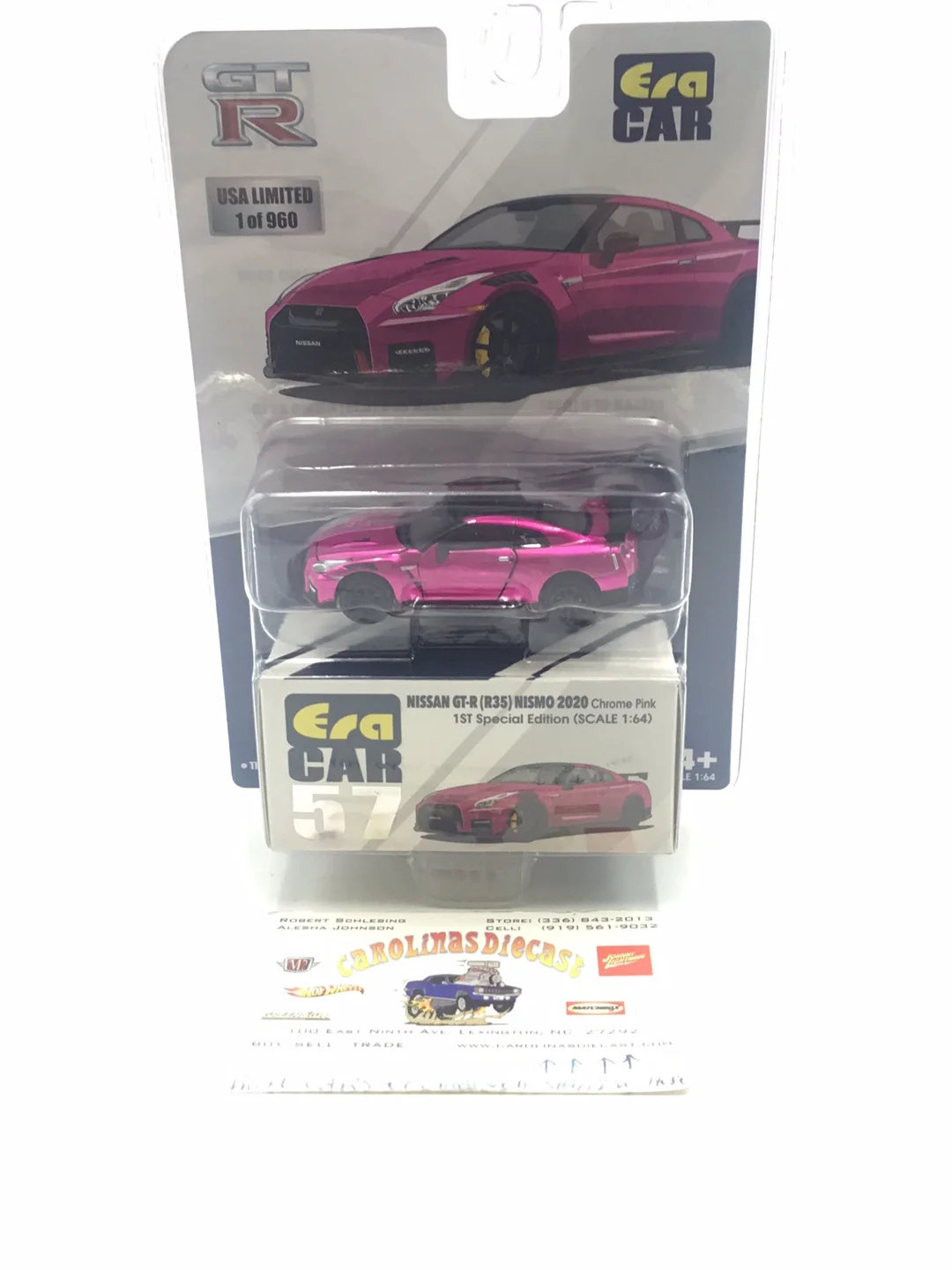 ERA Car Nissan GT-R R35 Nismo 2020 Chrome Pink 1/64