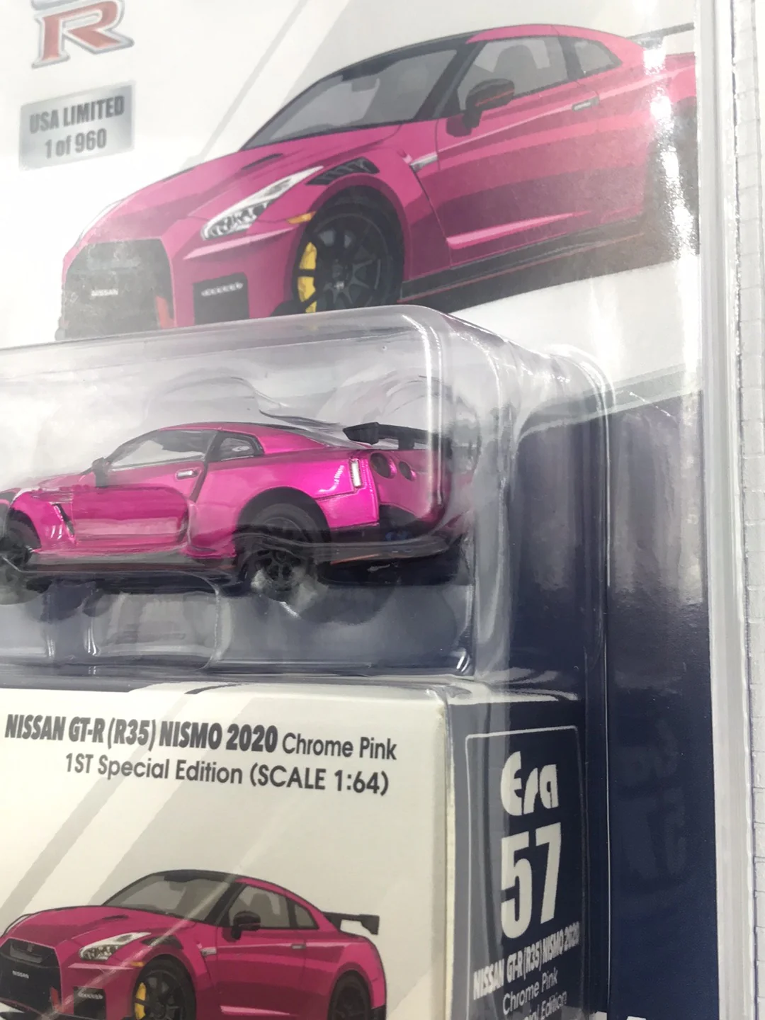 ERA Car Nissan GT-R R35 Nismo 2020 Chrome Pink 1/64 - Image 4