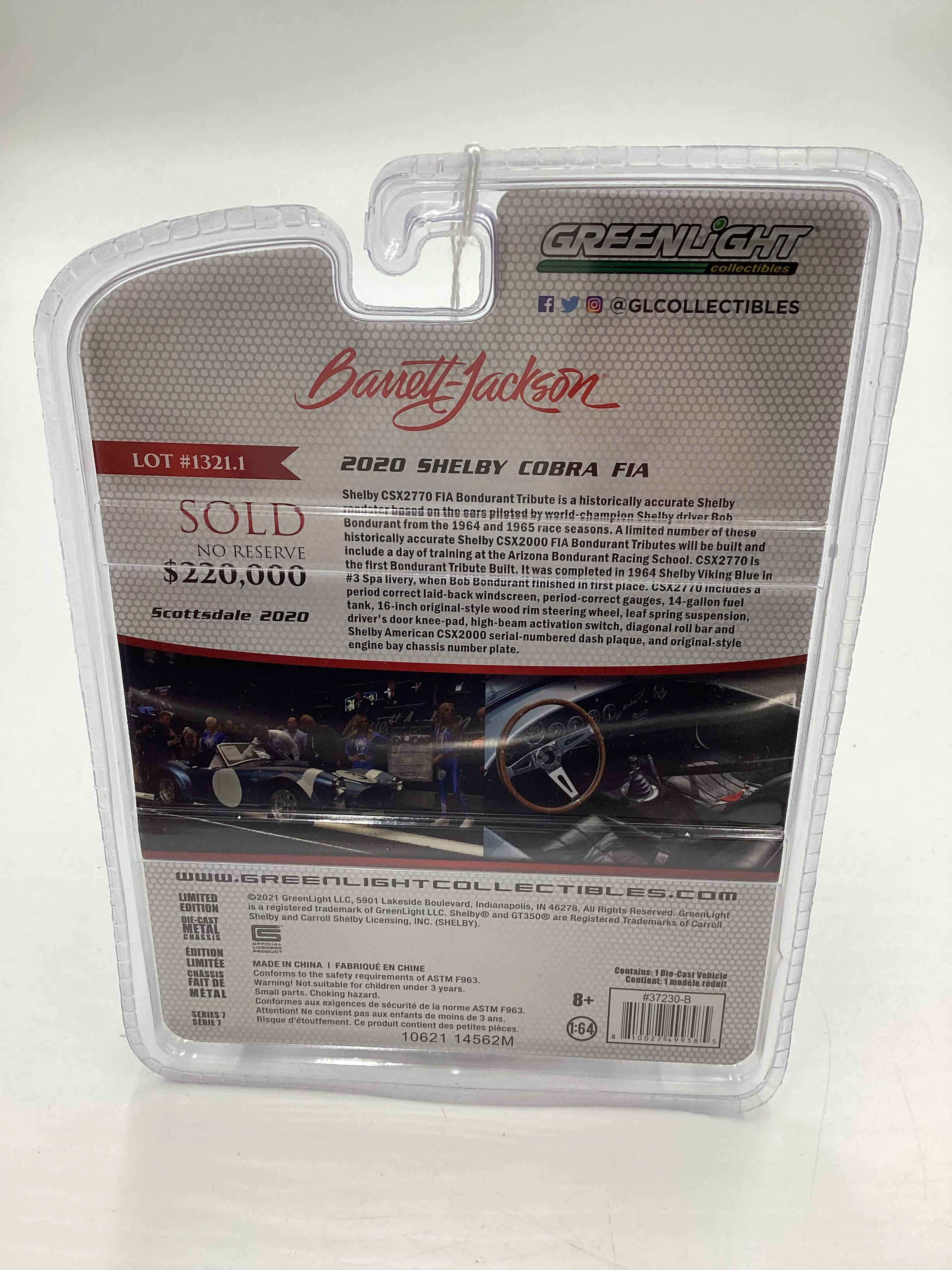 GL Barret Jackson Series 7 2020 Shelby Cobra FIA Blue 177E - Image 8