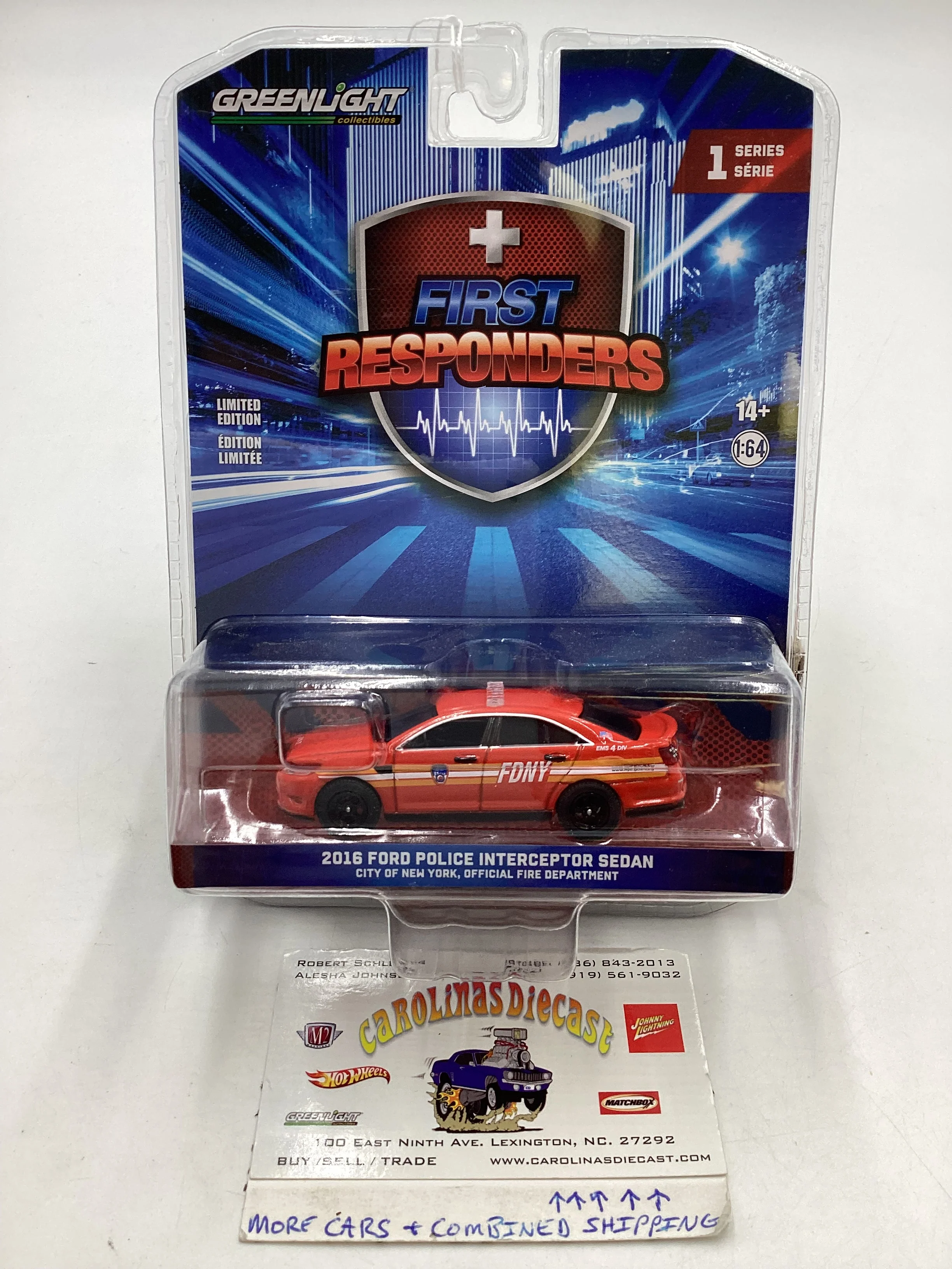 Greenlight First Responders Series 1 2016 Ford Police Interceptor Sedan City of New York Officila Fire Department 180C
