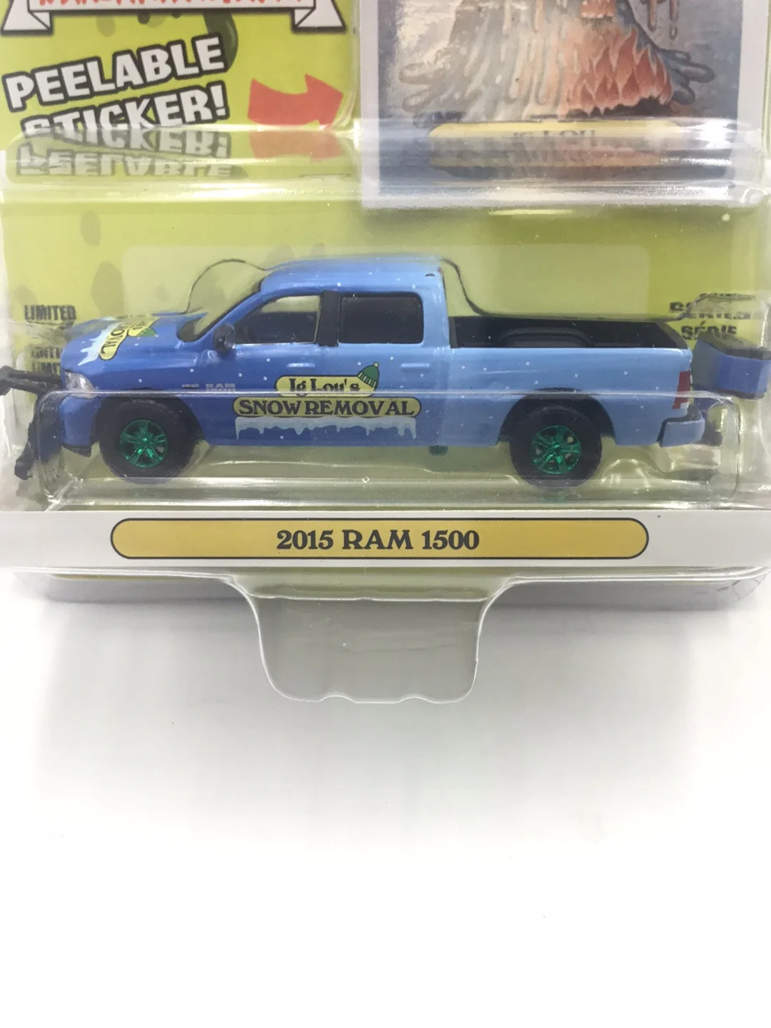 Greenlight Garbage Pail Kids 2015 Ram 1500 green machine CHASE (Snow Plow is loose see pictures) - Image 2