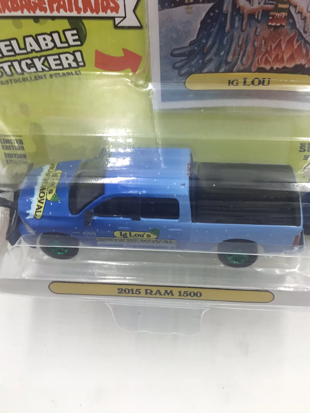 Greenlight Garbage Pail Kids 2015 Ram 1500 green machine CHASE (Snow Plow is loose see pictures) - Image 3