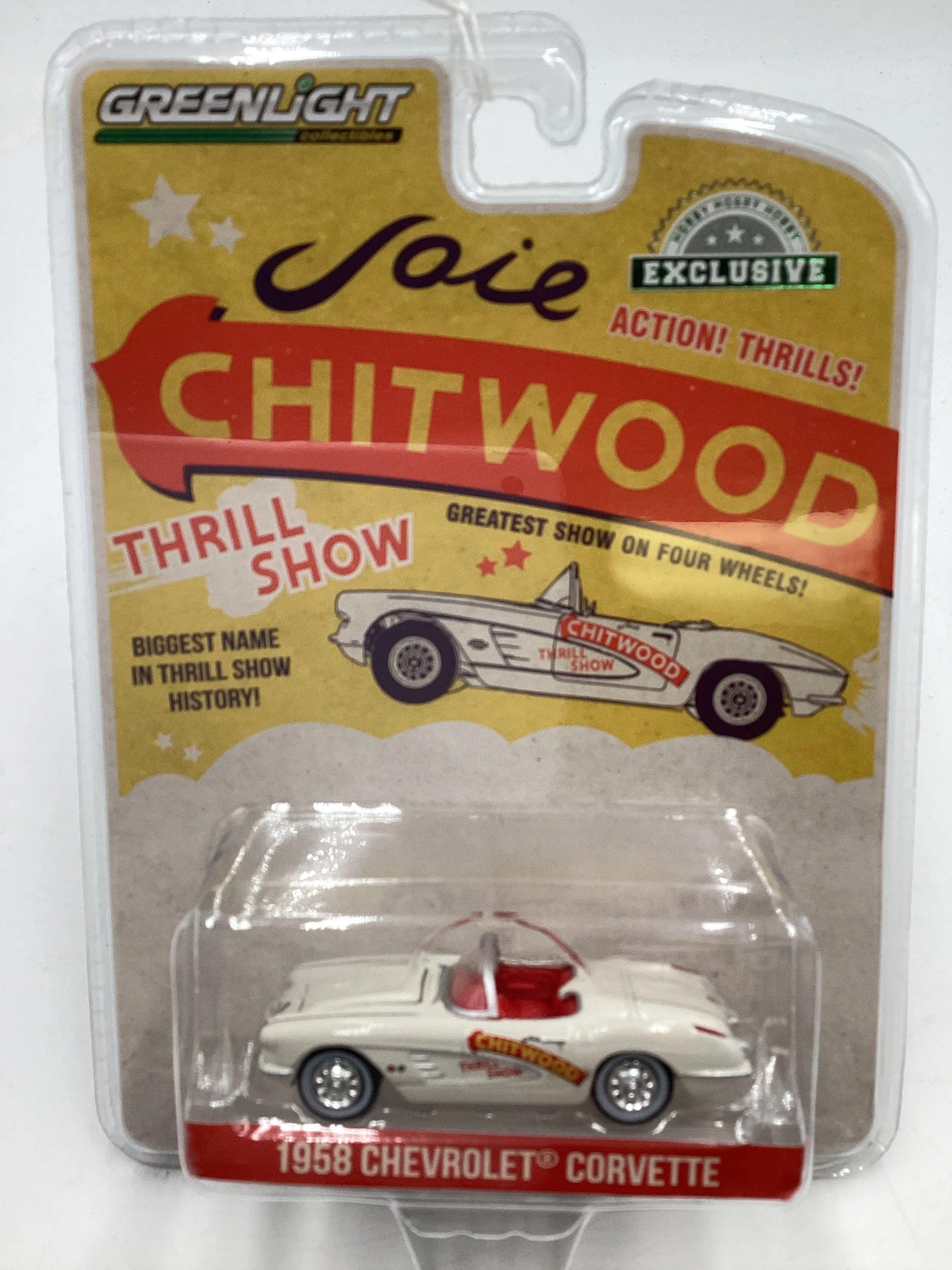 Greenlight GL Hobby Exclusive Chitwood 1958 Chevrolet Corvette White 185i - Image 2