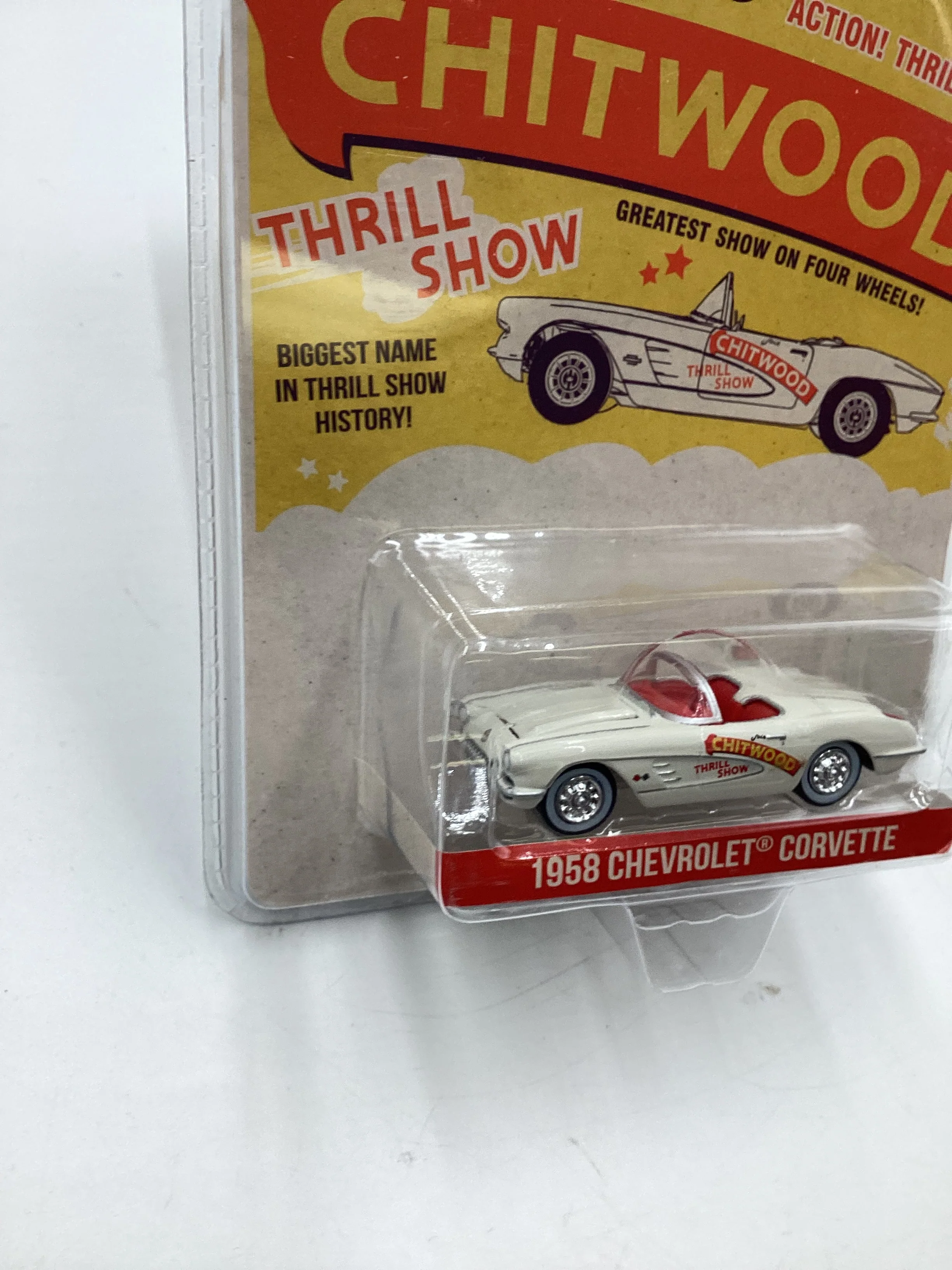 Greenlight GL Hobby Exclusive Chitwood 1958 Chevrolet Corvette White 185i - Image 5