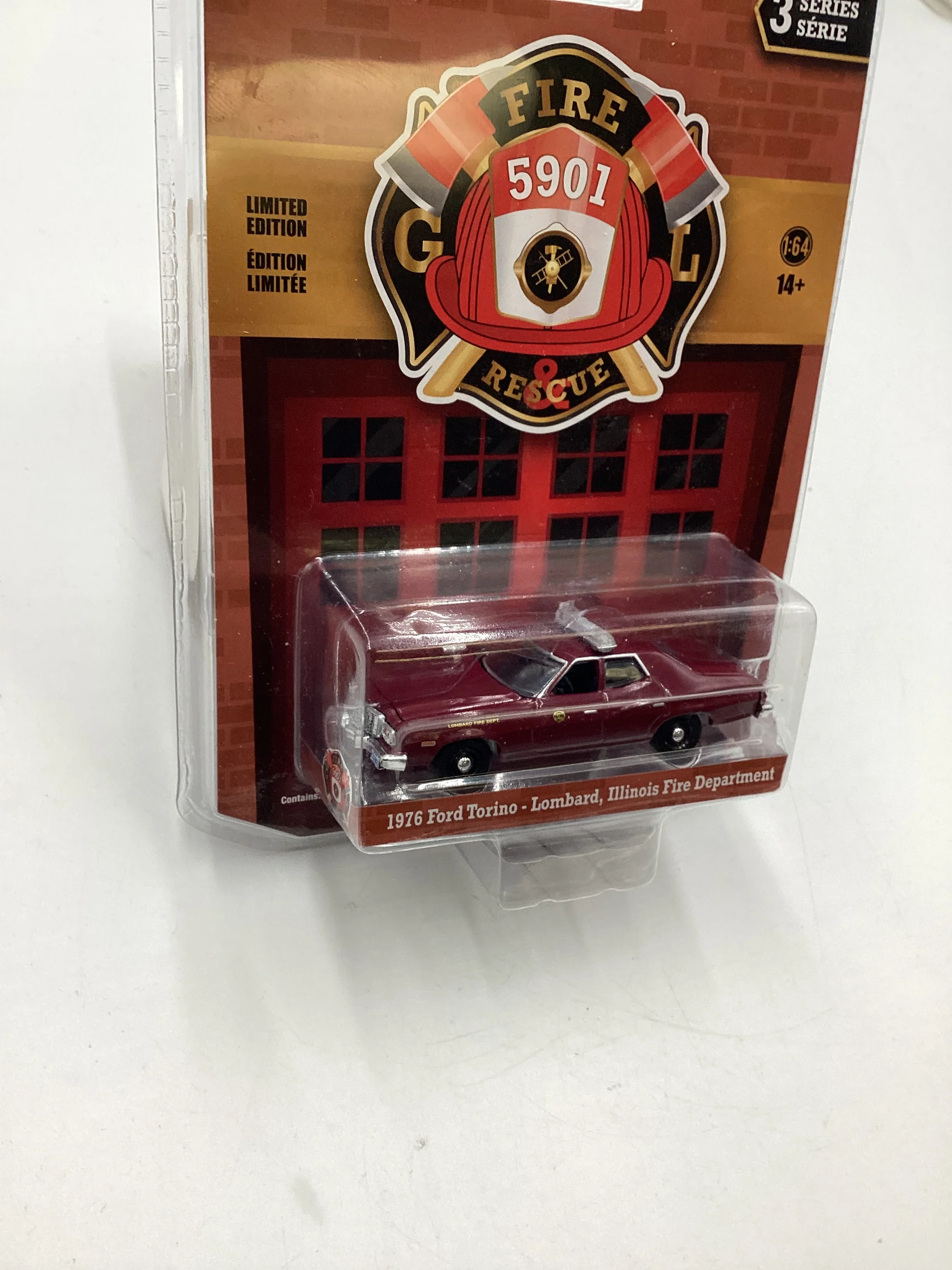 Greenlight GL 5901 Fire and Rescue Series 3 1976 Ford Torino Lombard Illinois Fire Department 177G - Image 5