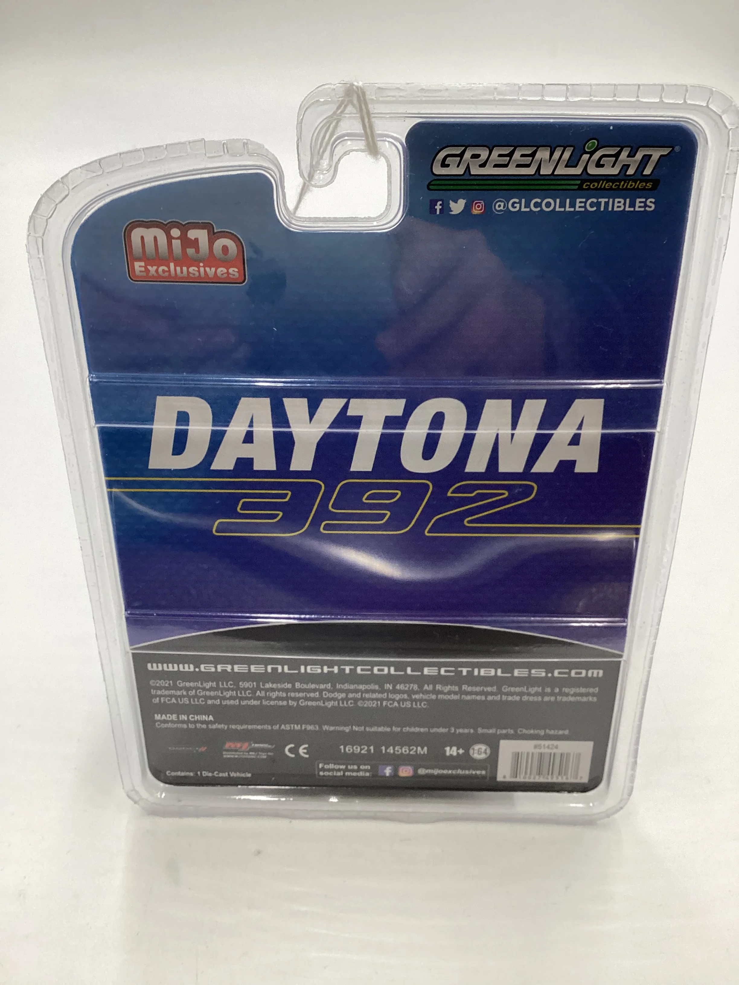Greenlight GL Mijo Exclusives 1/3300 Dodge Charger Daytona 392 Blue 181A - Image 7
