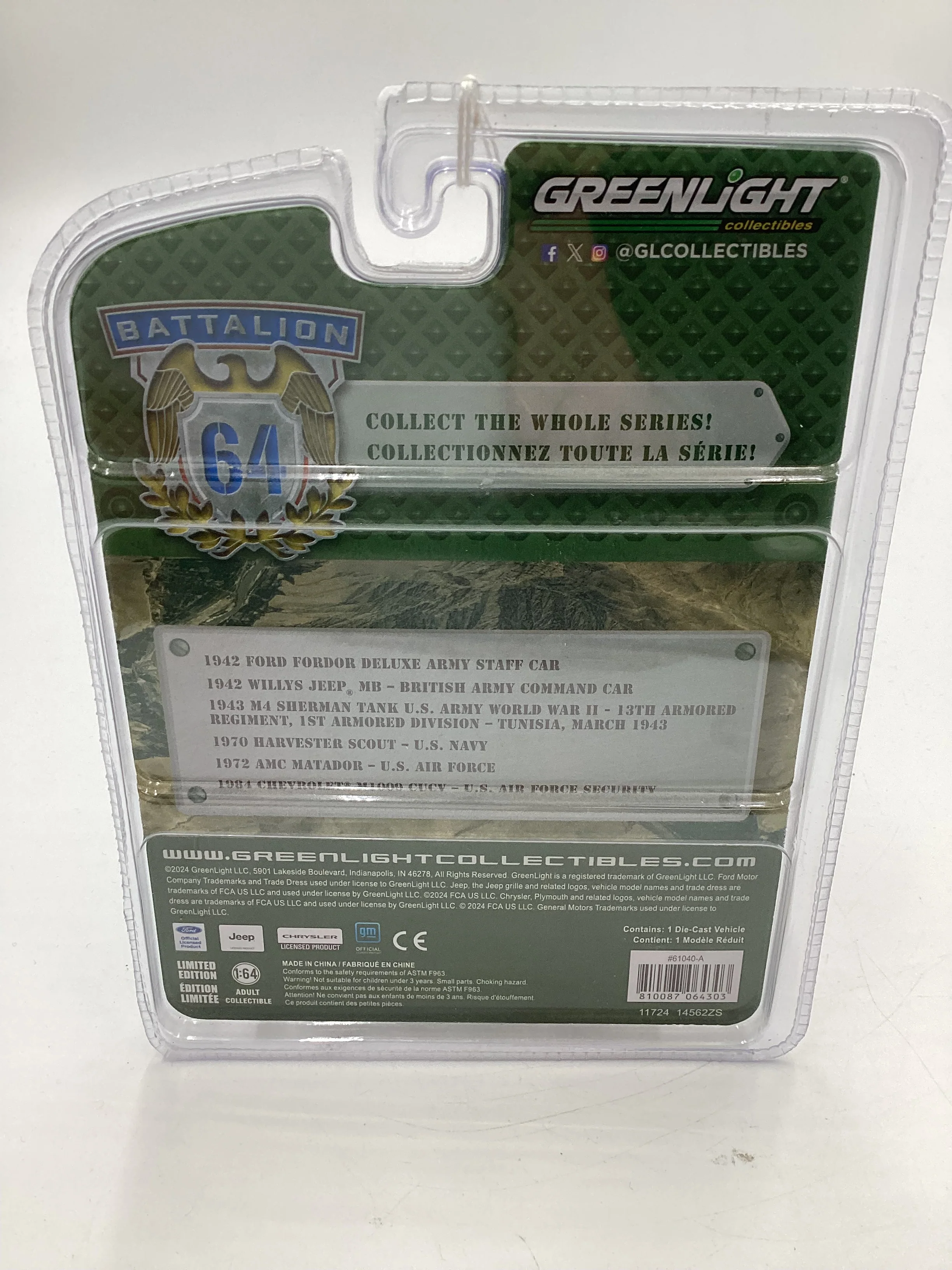 Greenlight GL Battalion 64 Series 4 Ford Fordor Army Staff Car Green 176F - Image 8