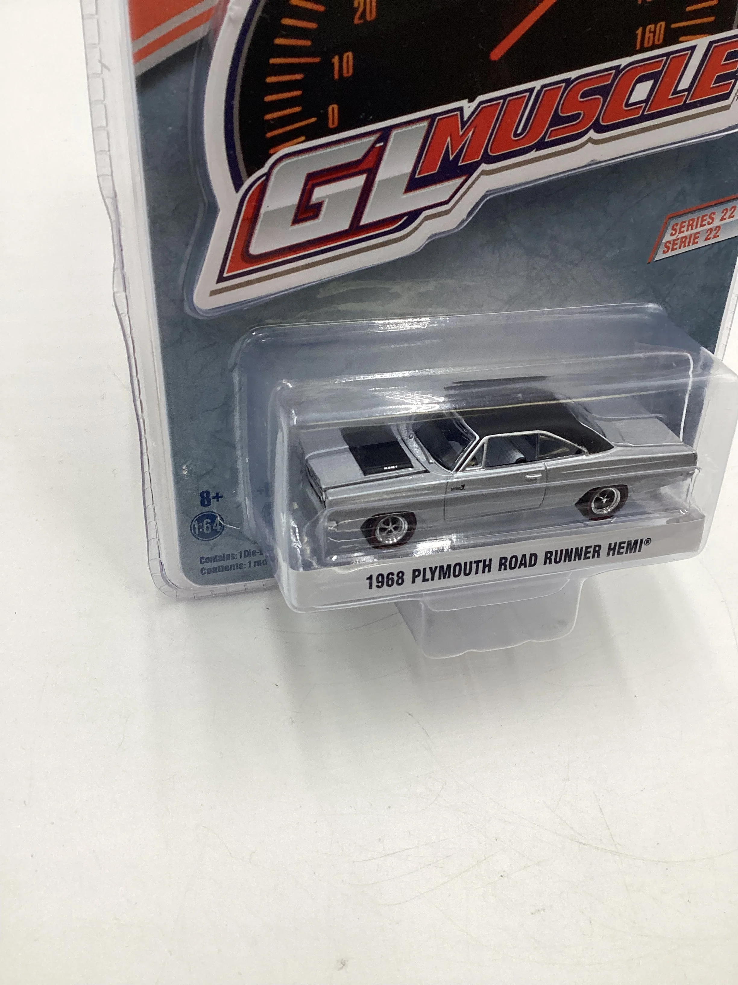 Greenlight GL Muscle Series Series 22 1968 Plymouth Road Runner Hemi Silver 178E - Image 5