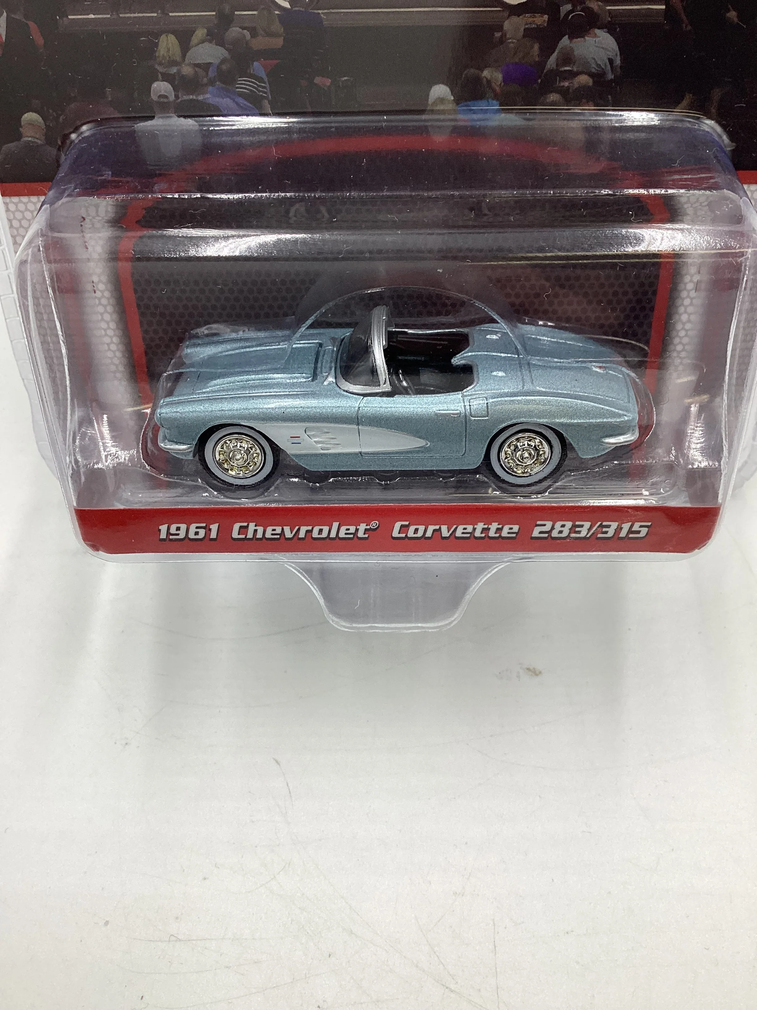 Greenlight GL Barrett Jackson Series 7 1961 Chevrolet Corvette 283/315 Light Blue 177E - Image 3