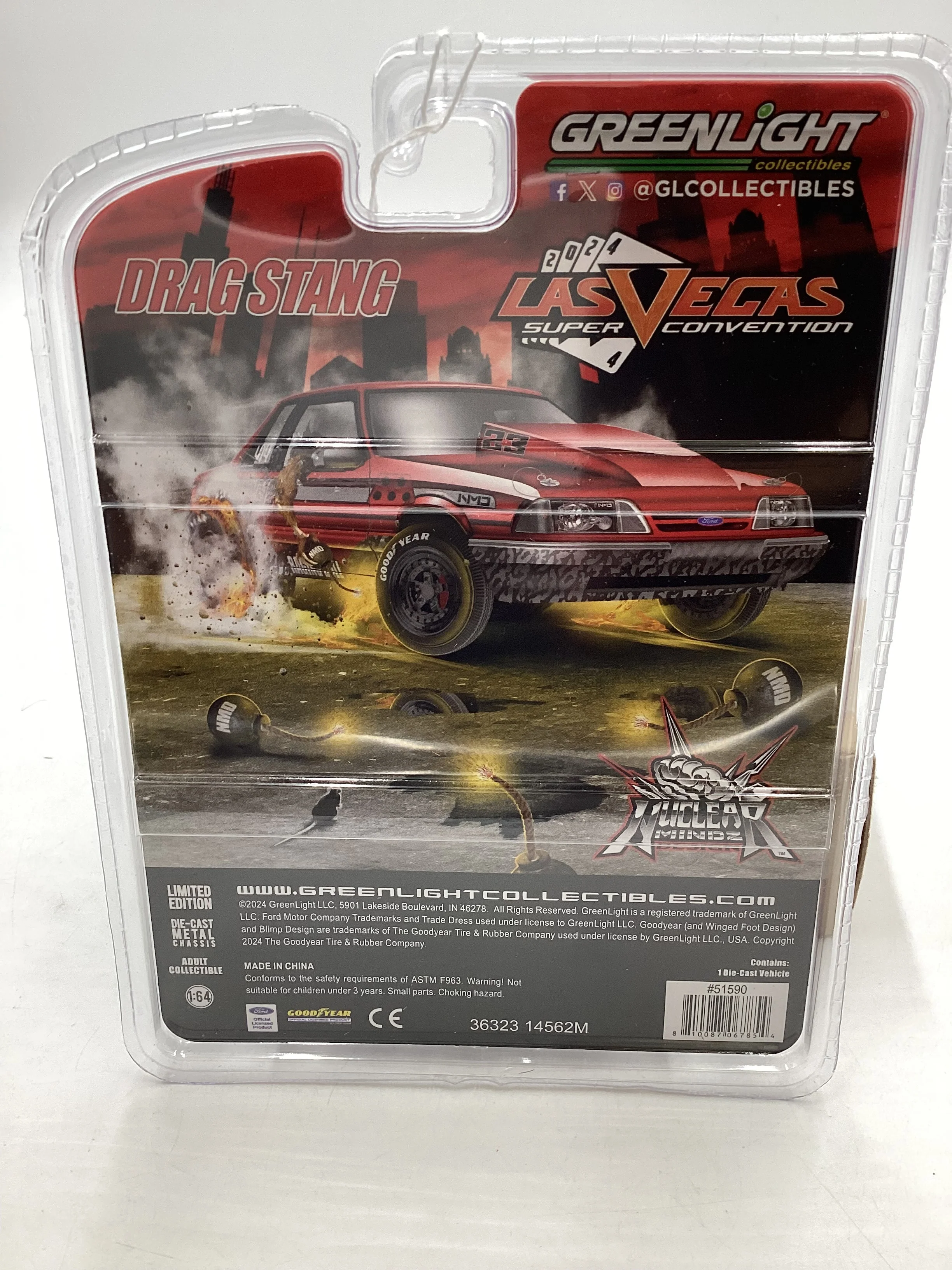 Greenlight Las Vegas Convention RAW CHASE 1992 Ford Mustang Raging Bull - Image 7
