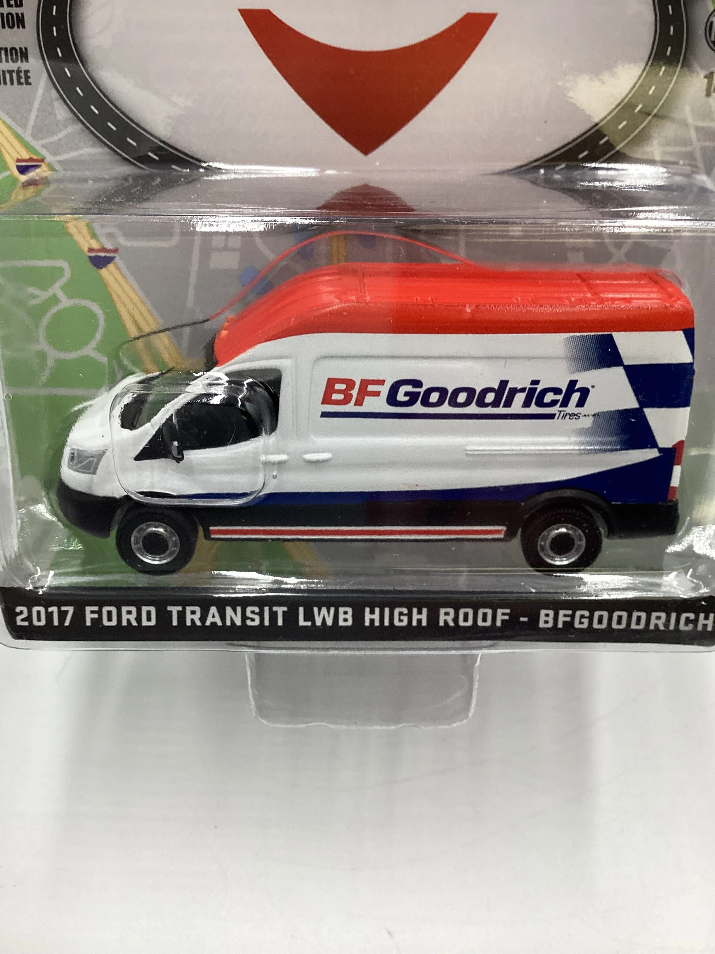 Greenlight Route Runners Series 4 BF Goodrich 2017 Ford Transit LWB High Roof White 185G - Image 3