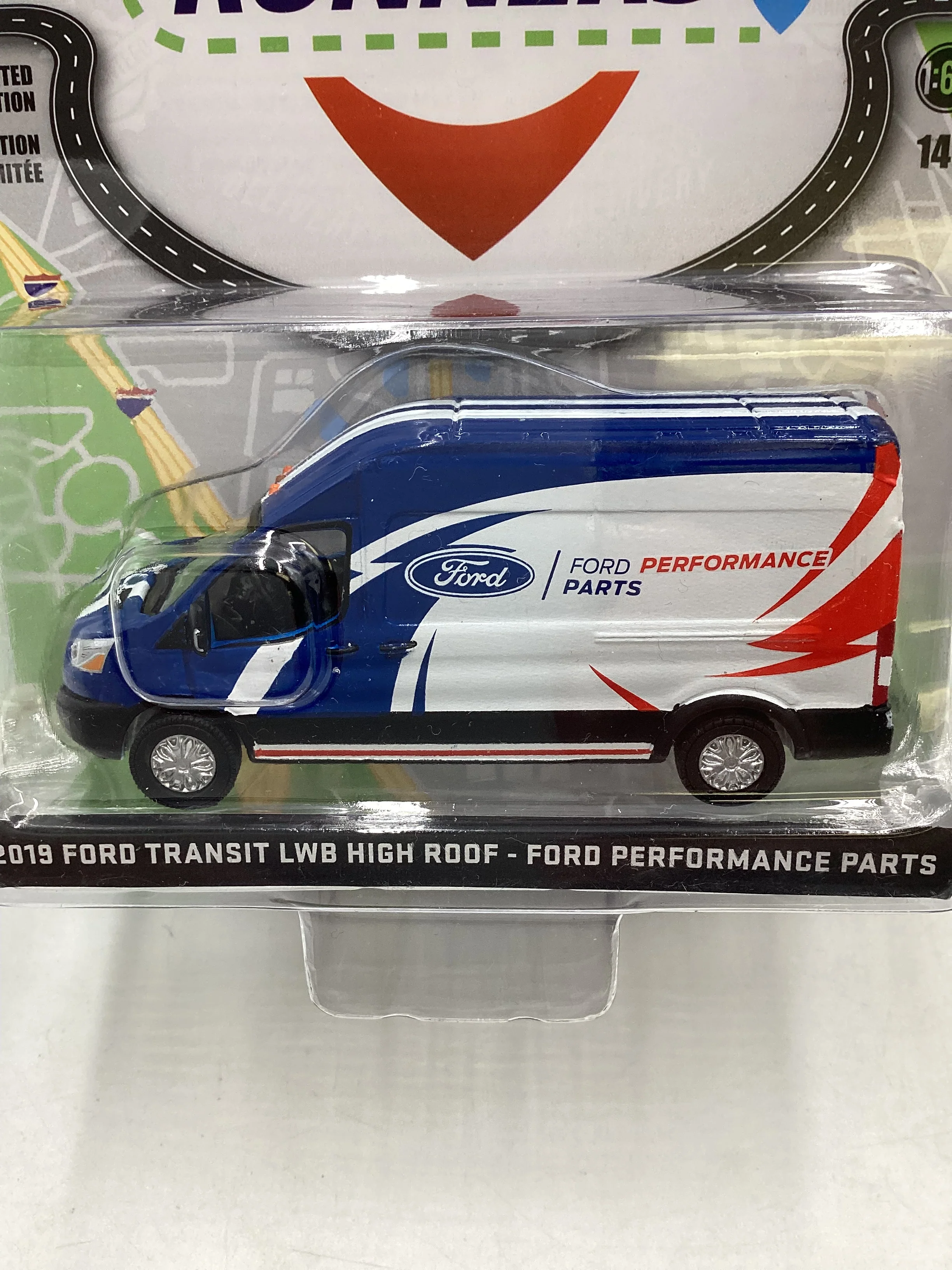 Greenlight Route Runners Series 4 2019 Ford Transit LBW High Roof Ford Performance Parts 177B - Image 3