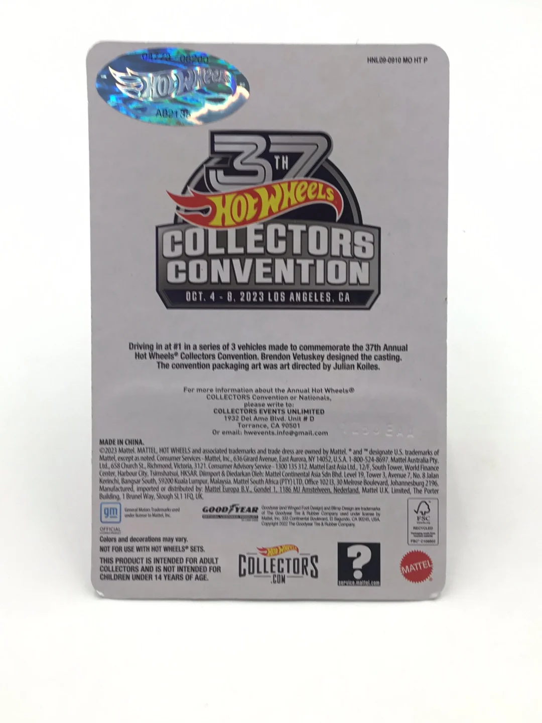Hot wheels 1990 Chevy 454 SS 37th annual collectors convention 4773/6200 - Image 6