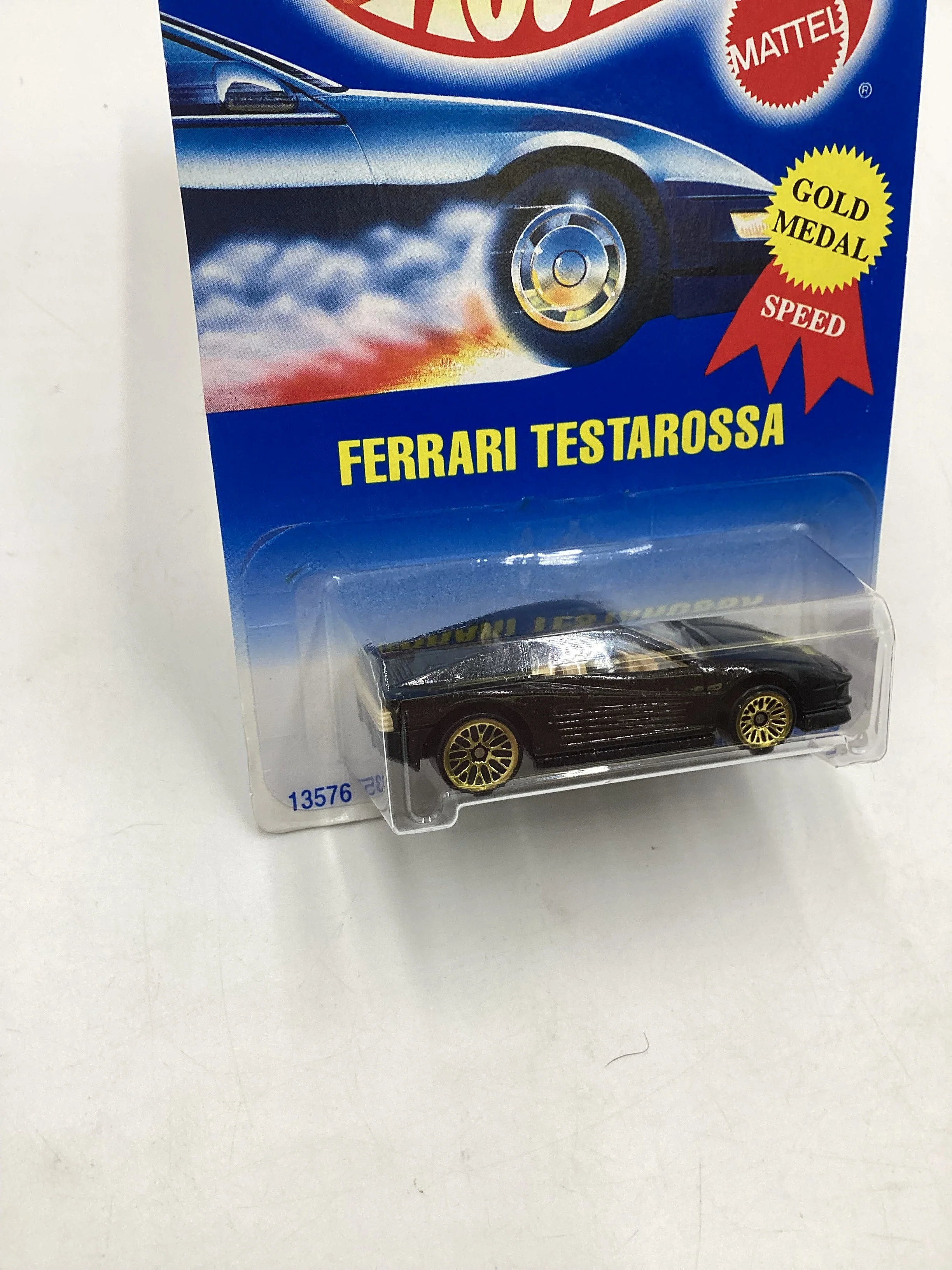 Hot Wheels 1992 Gold Metal Speed #35 Ferrari Testarossa Mesh Wheels - Image 5