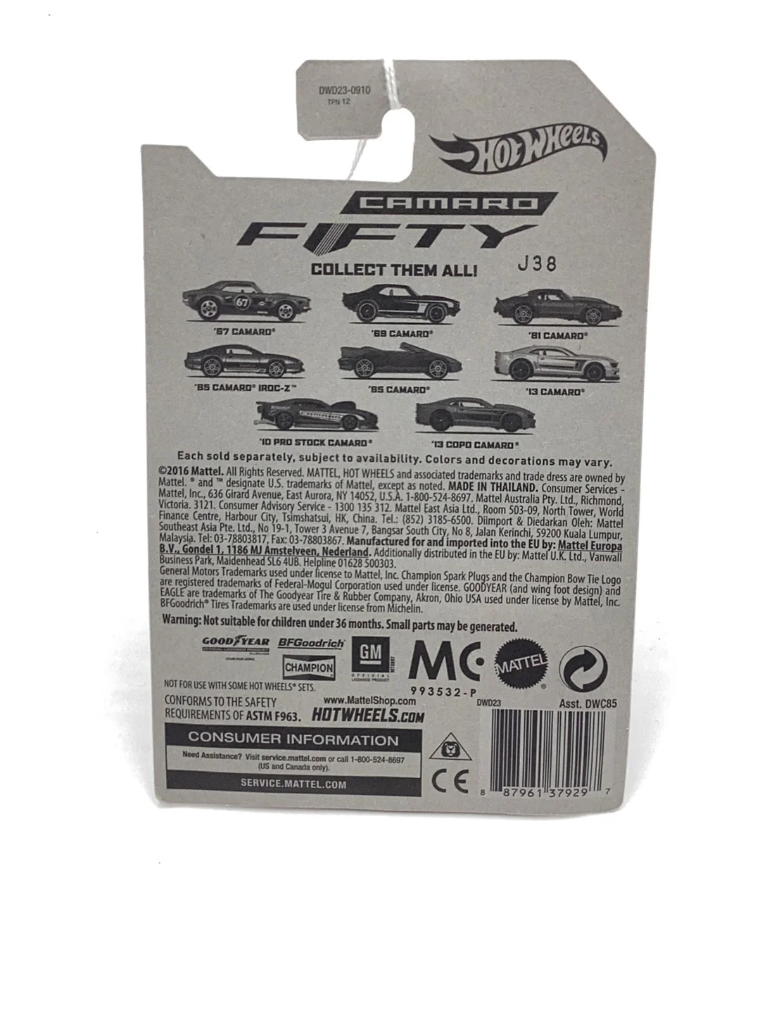 Hot Wheels 2/8 Camaro Fifty Series 69 Camaro 155B - Image 7