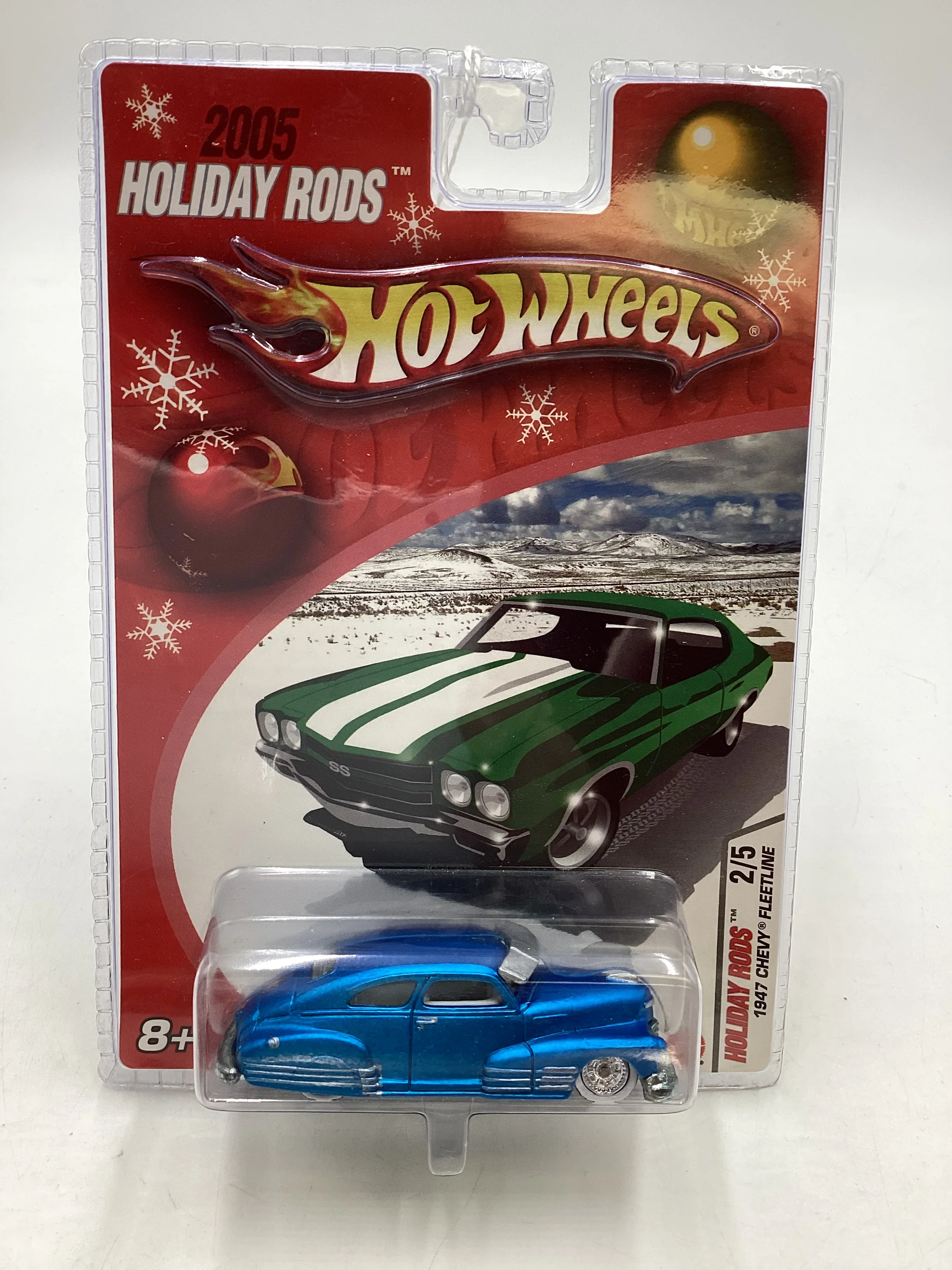 Hot wheels 2005 Holiday rods #2 1947 Chevy Fleetline Blue 272i - Image 2
