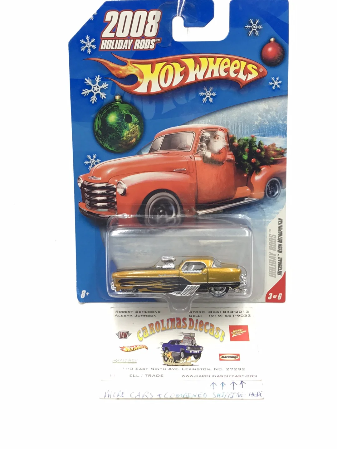 Hot wheels 2008 holiday rods #3 Metrorail Nash Metropolitan real riders NN1