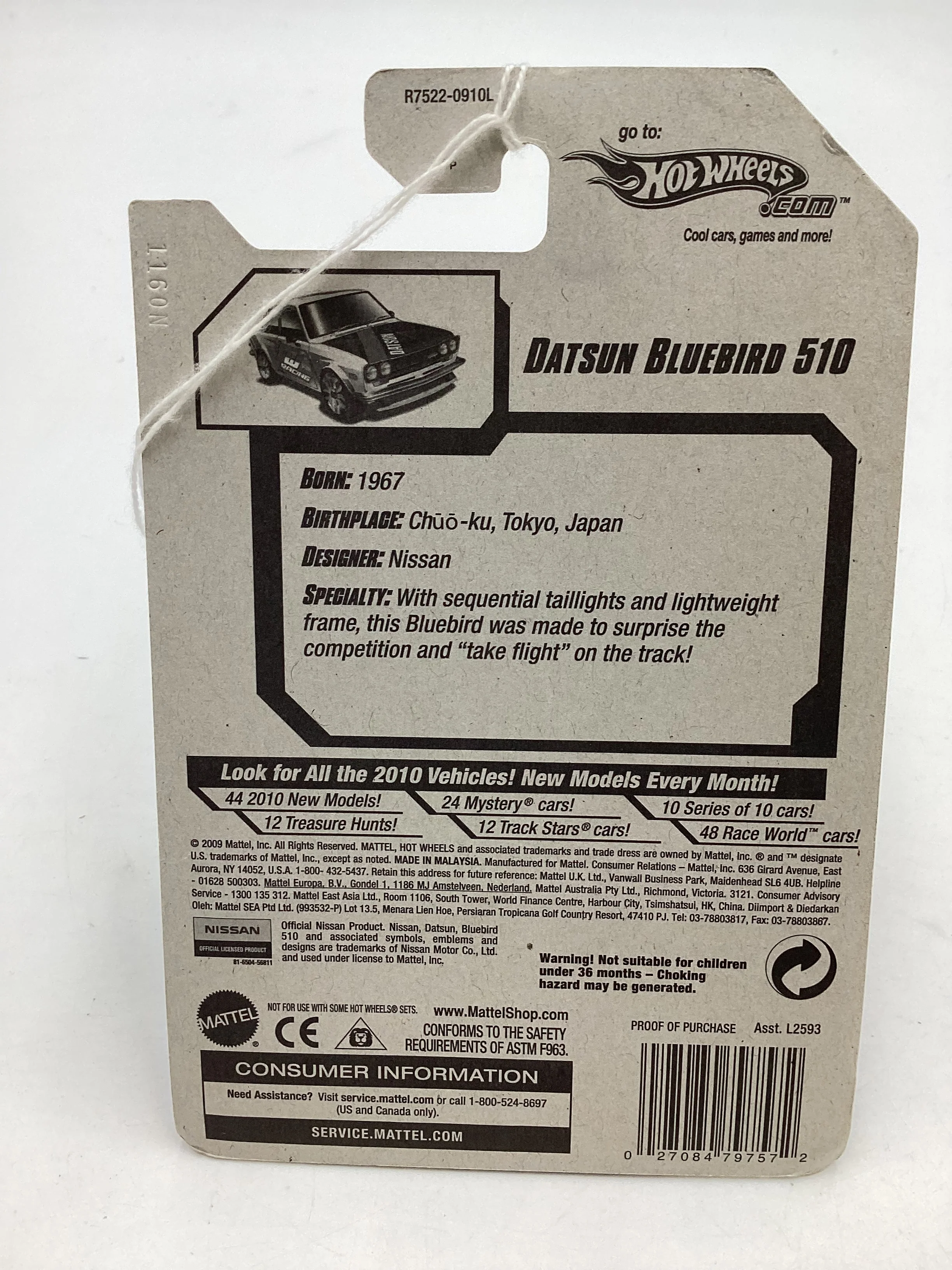 Hot Wheels 2010 097/240 Datsun Bluebird 510 - Image 7