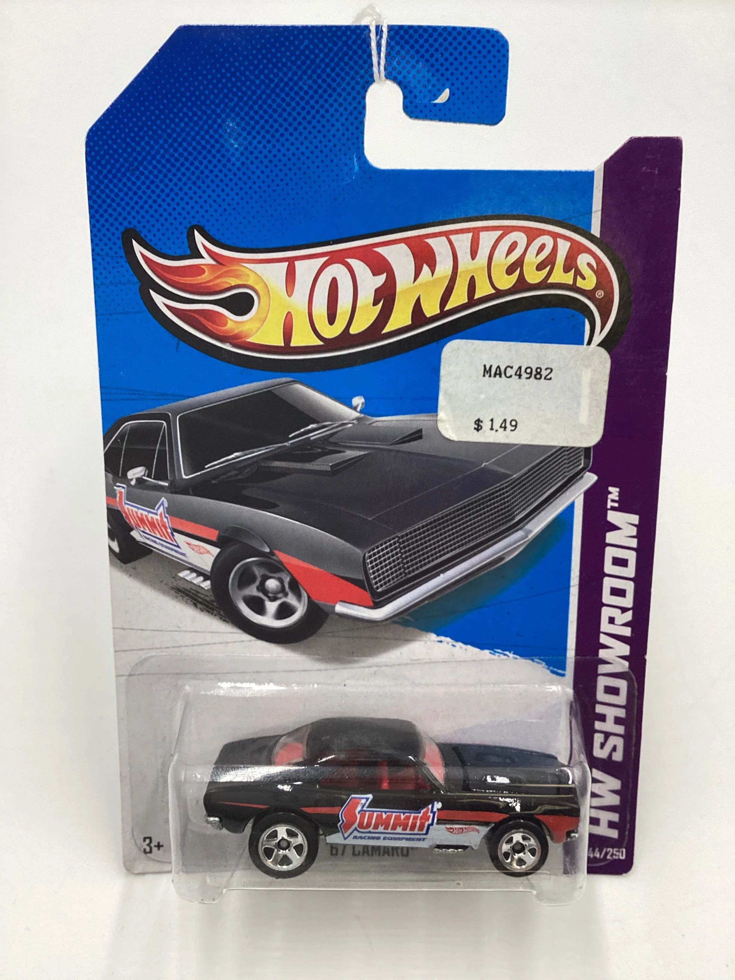 Hot Wheels 2013 #244 67 Camaro Summit Black International card - Image 2