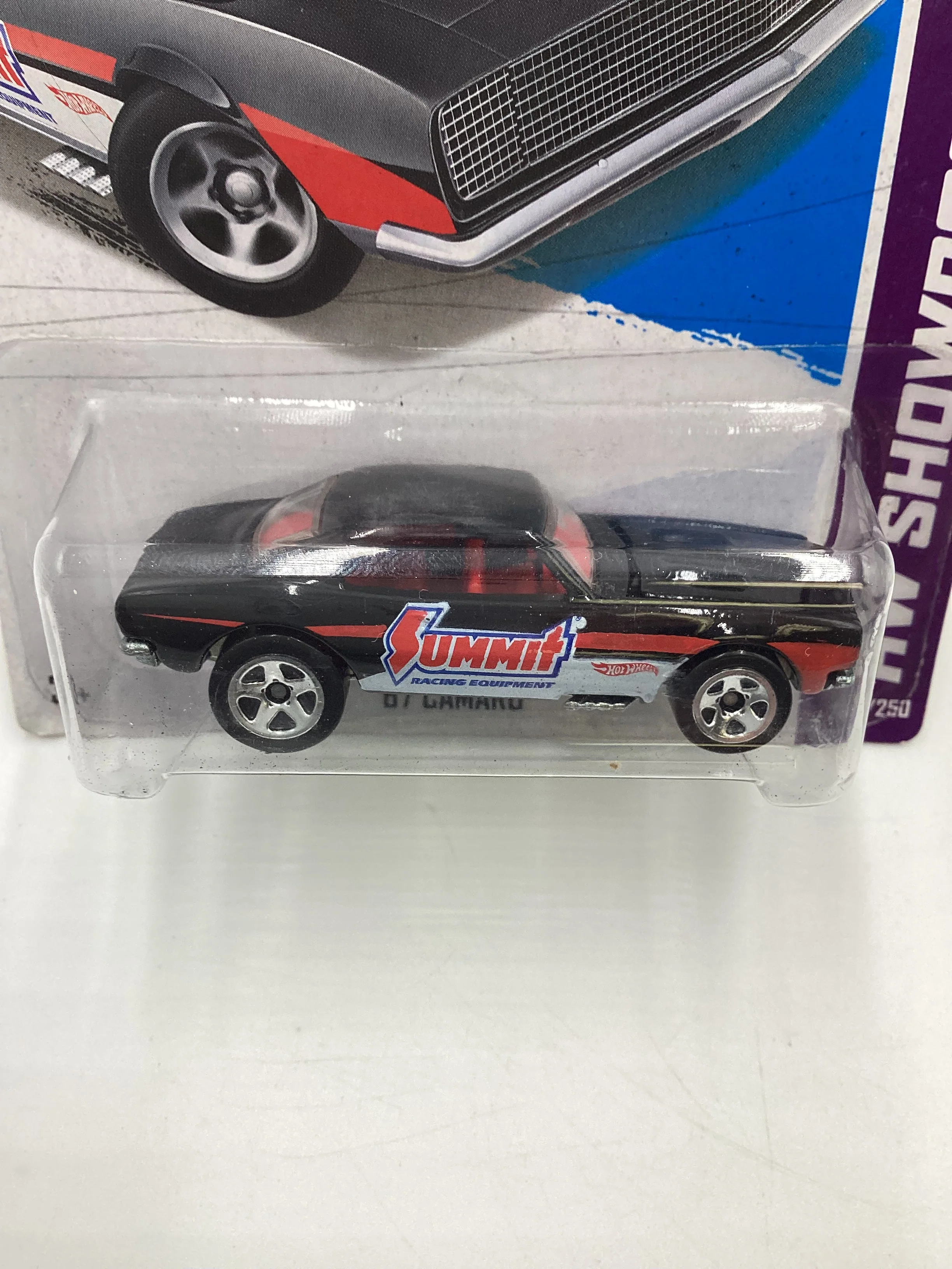 Hot Wheels 2013 #244 67 Camaro Summit Black International card - Image 3
