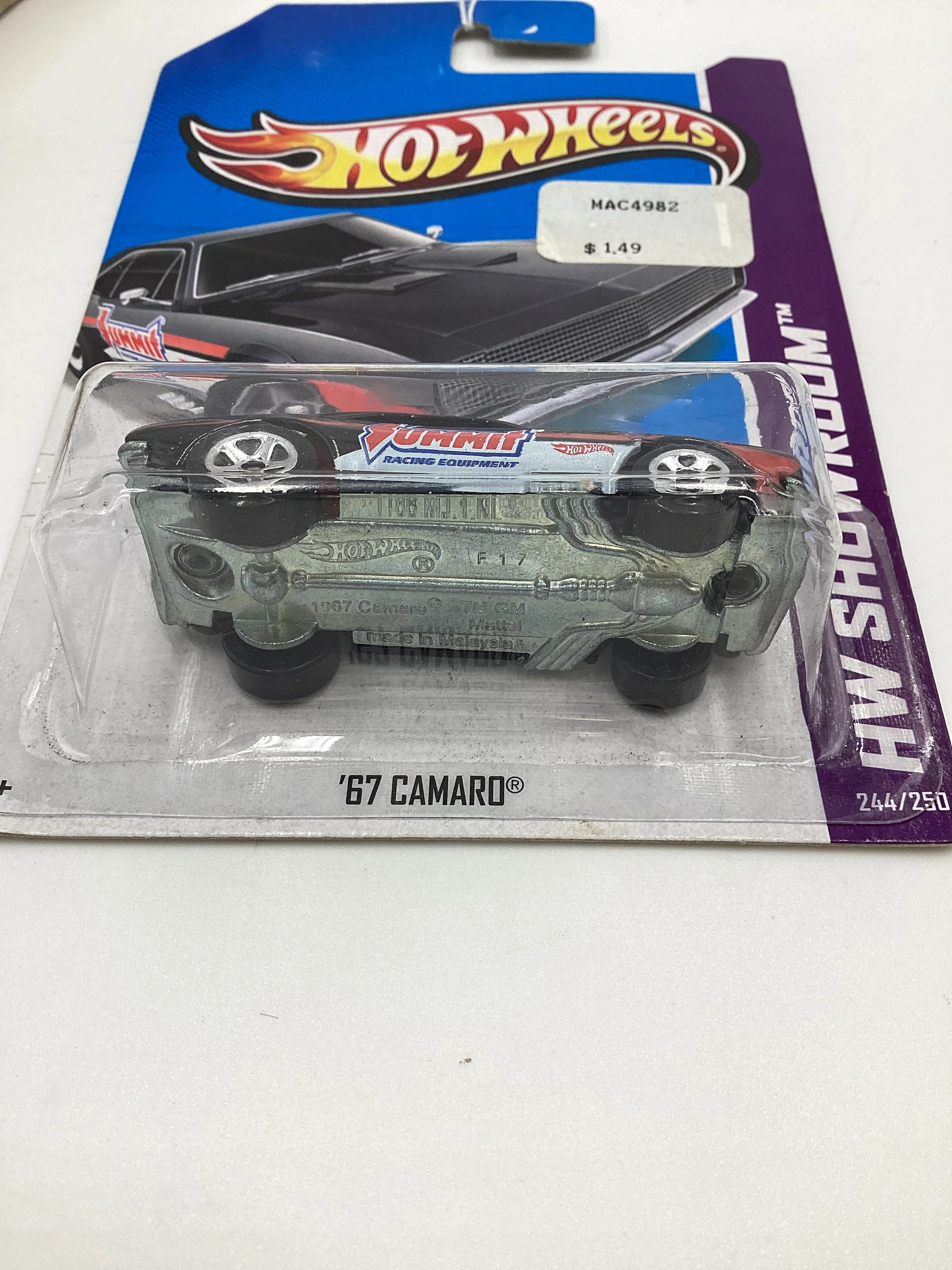 Hot Wheels 2013 #244 67 Camaro Summit Black International card - Image 7