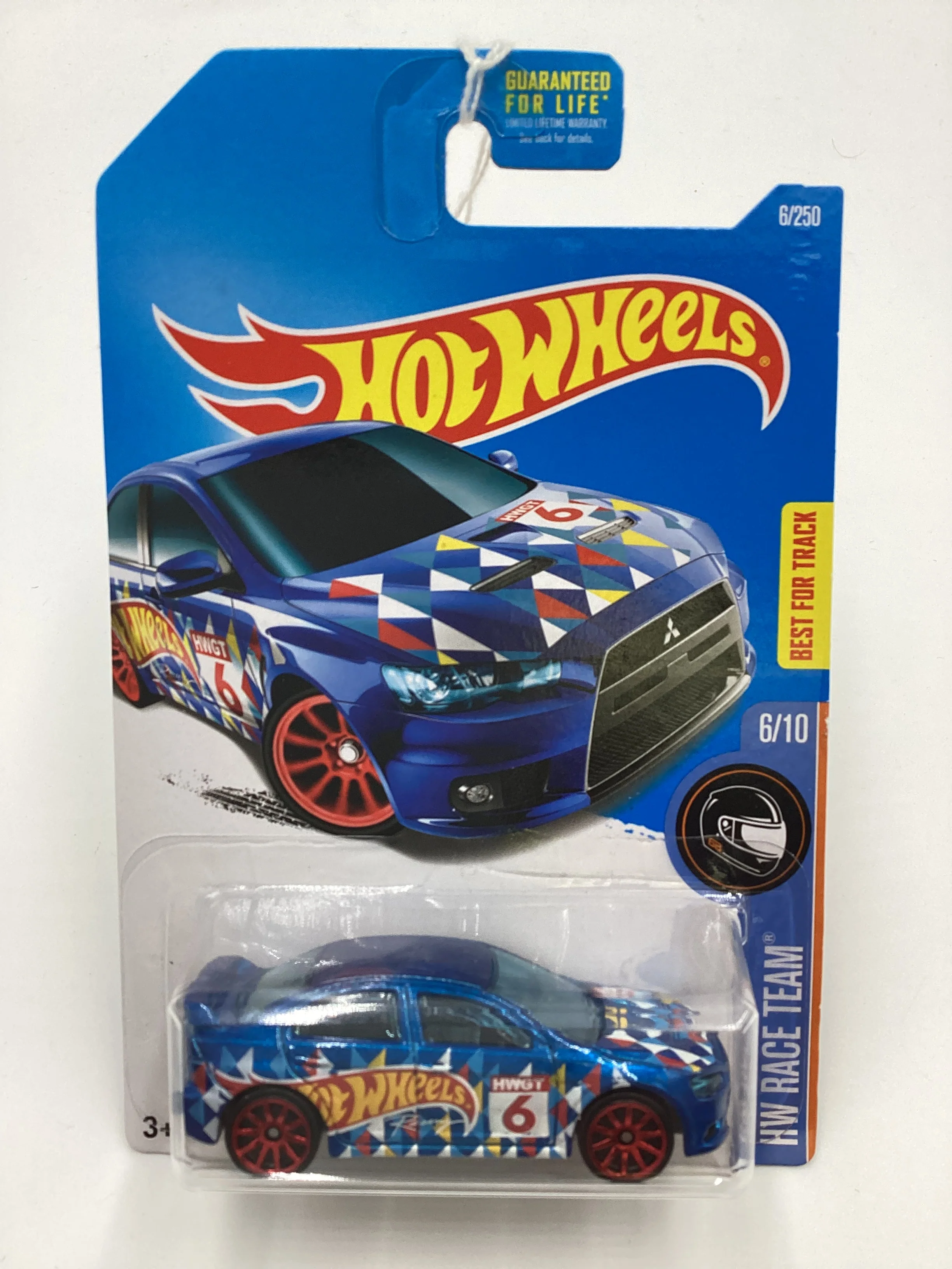 Hot wheels 2016 #6 2008 Lancer Evolution Blue 92F - Image 2