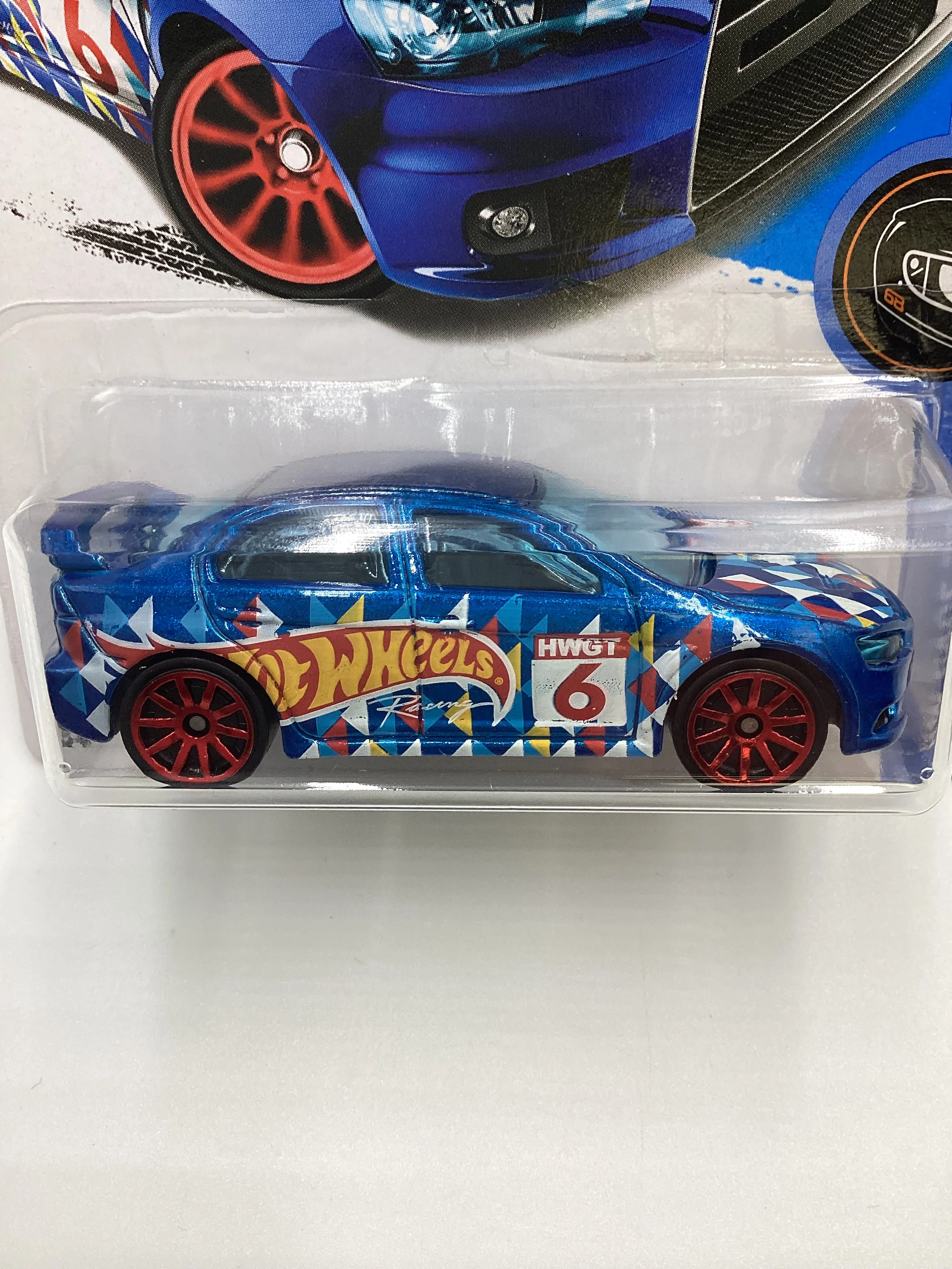 Hot wheels 2016 #6 2008 Lancer Evolution Blue 92F - Image 3